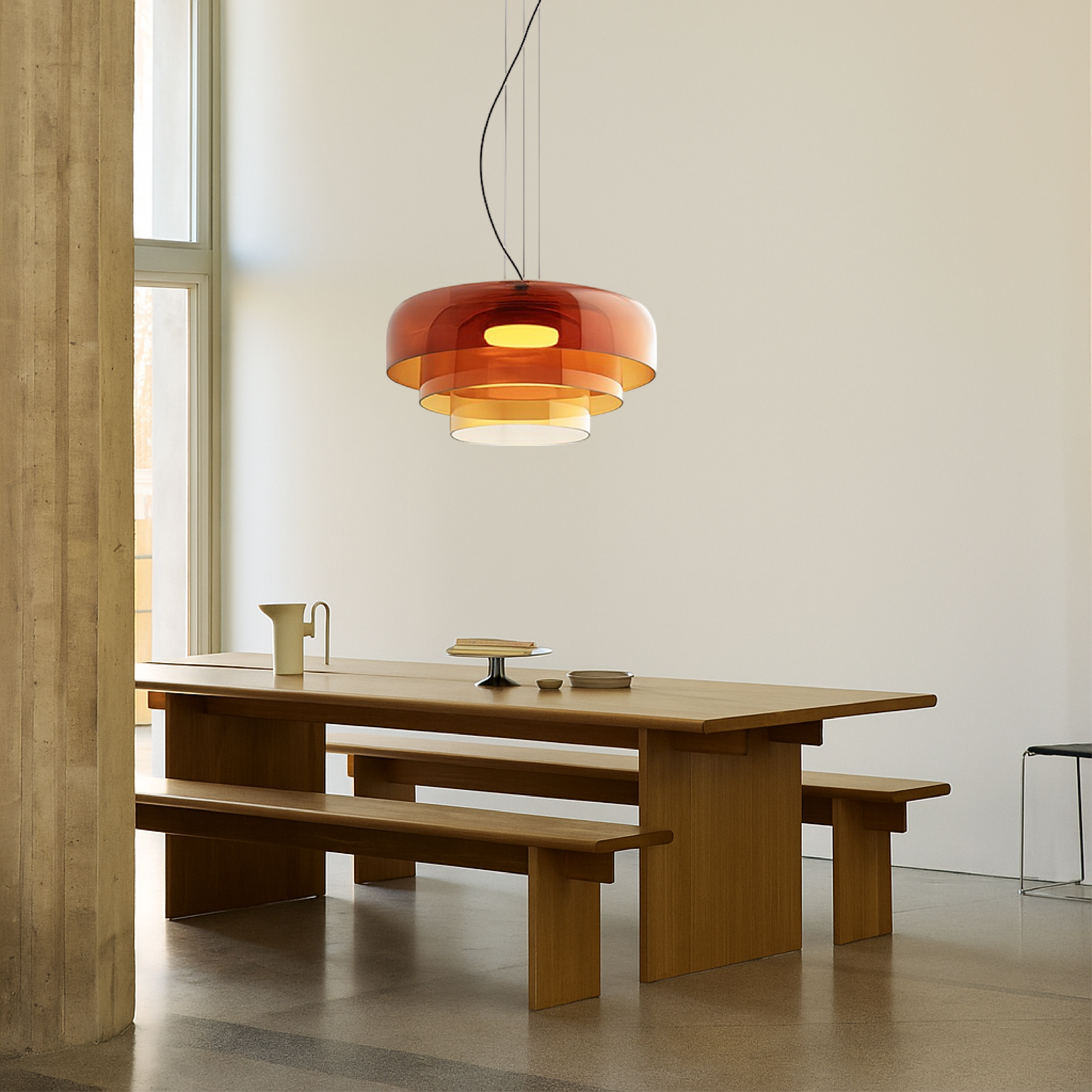 Lampe pendante en verre