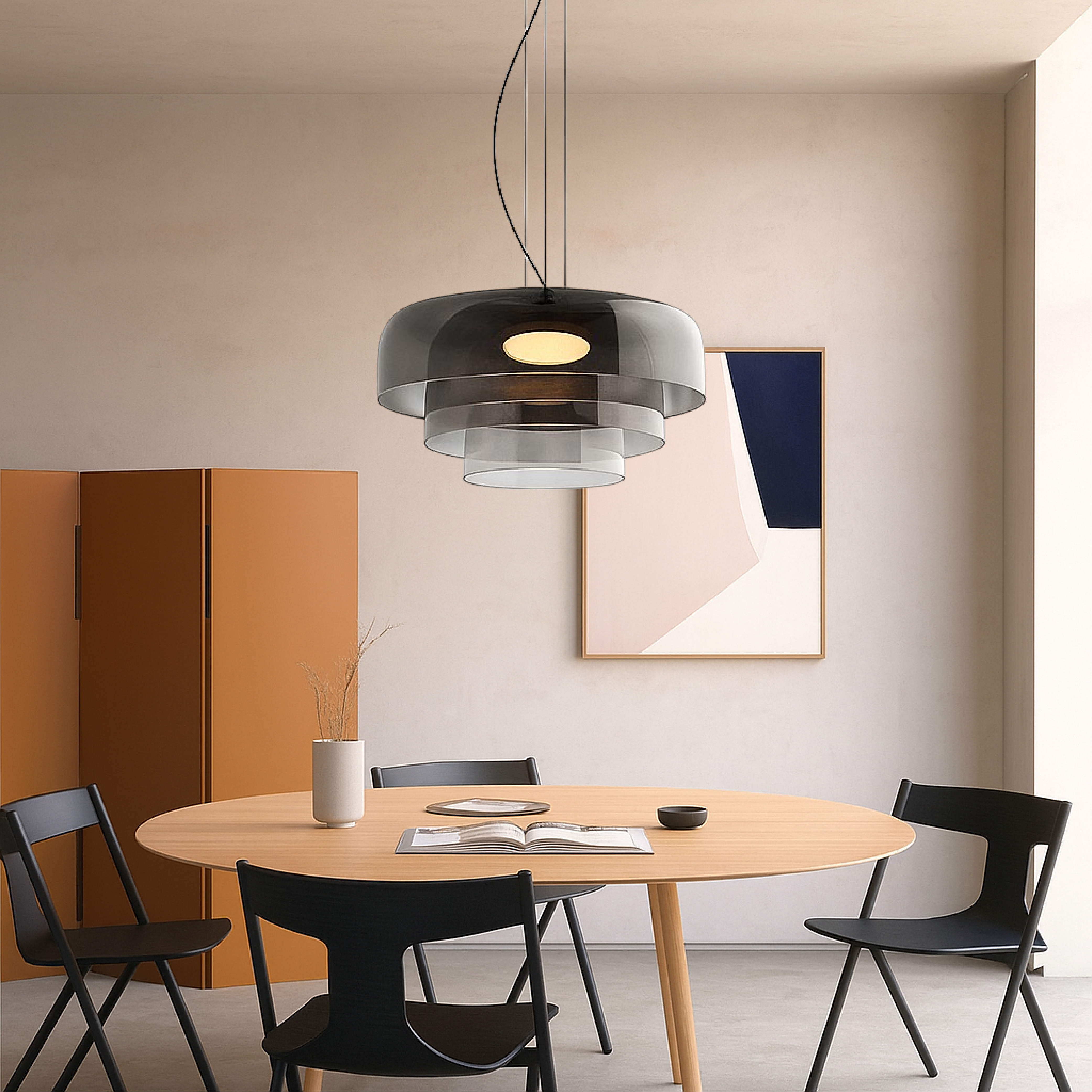 Lampe pendante en verre