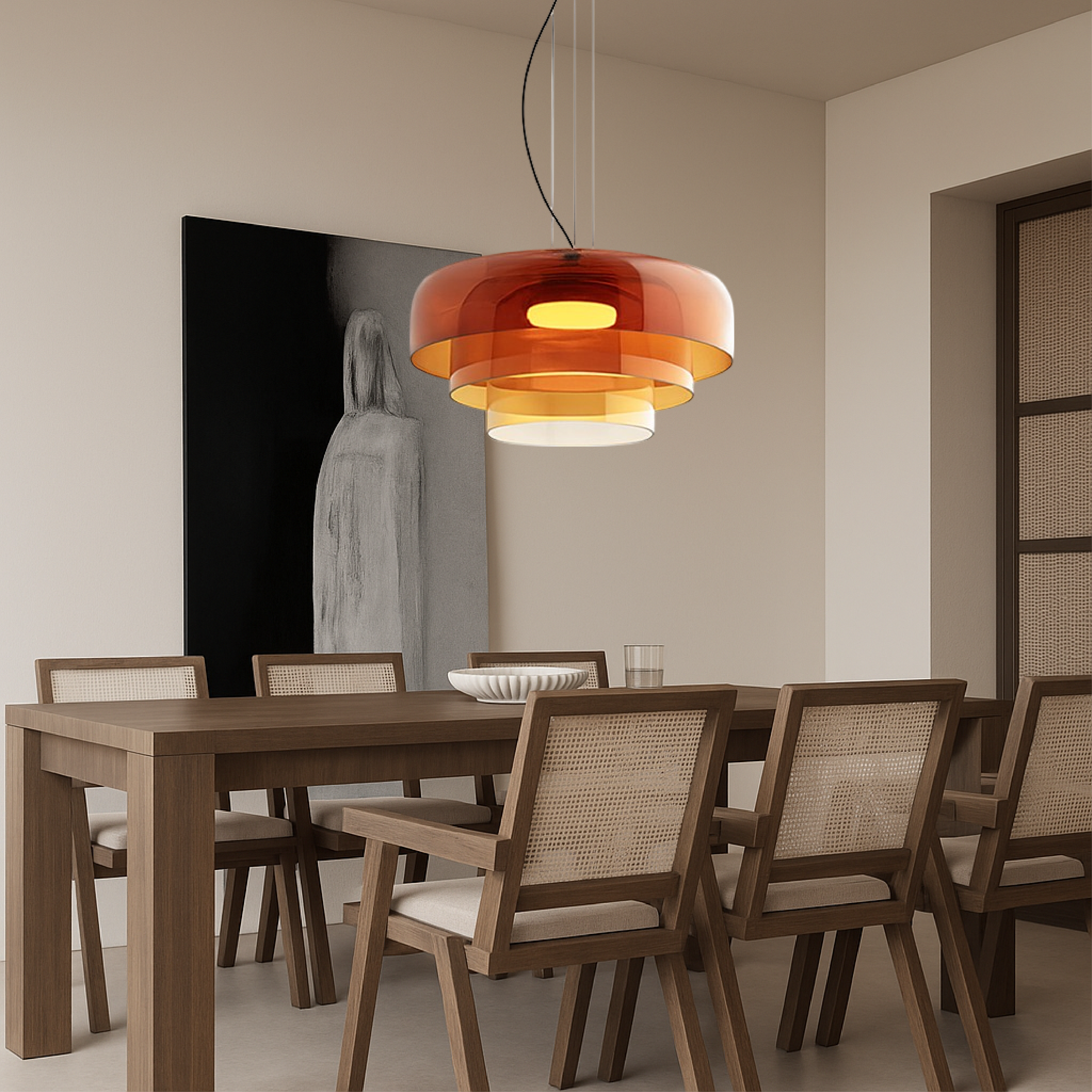 Lampe pendante en verre