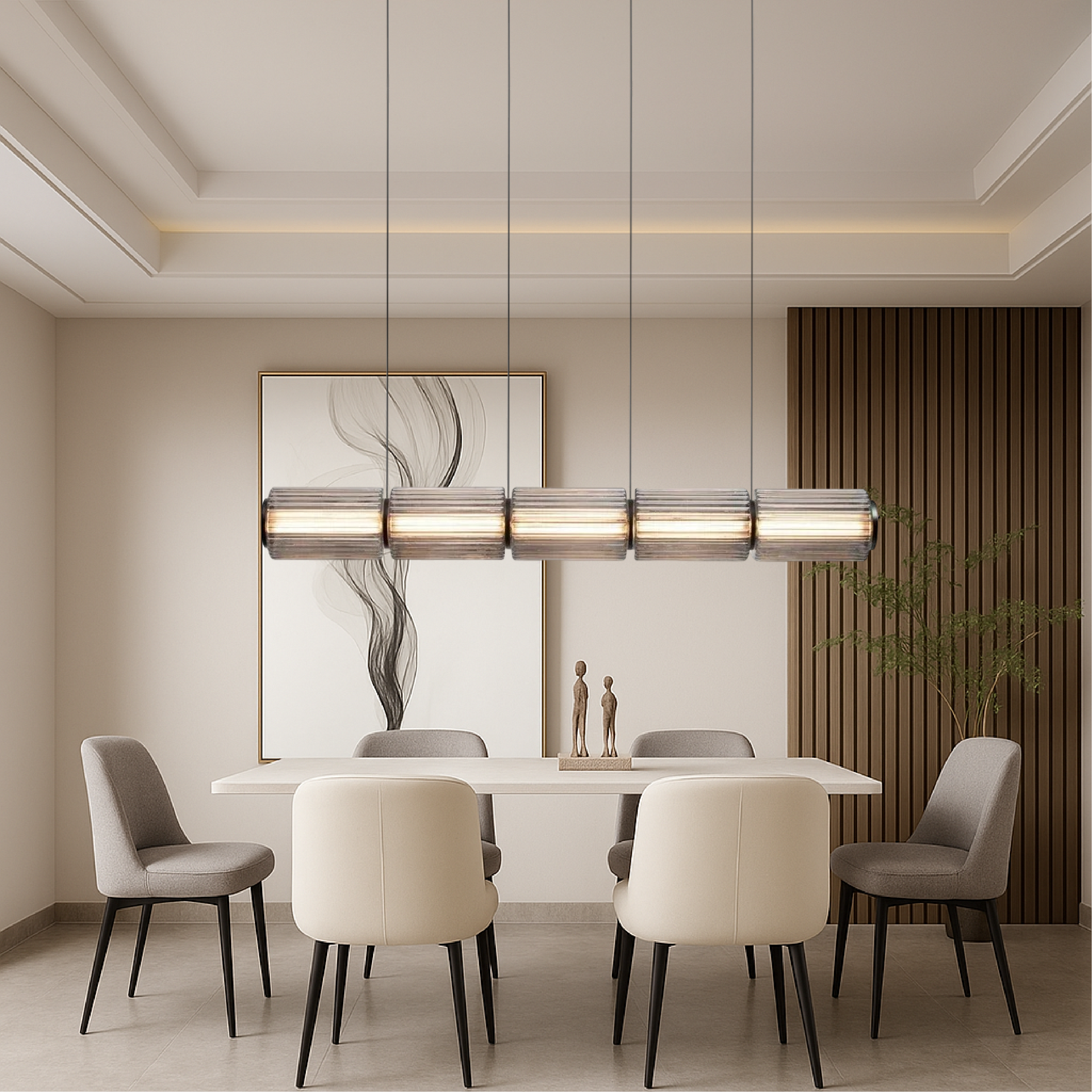 Lampe pendante en verre cylindrique