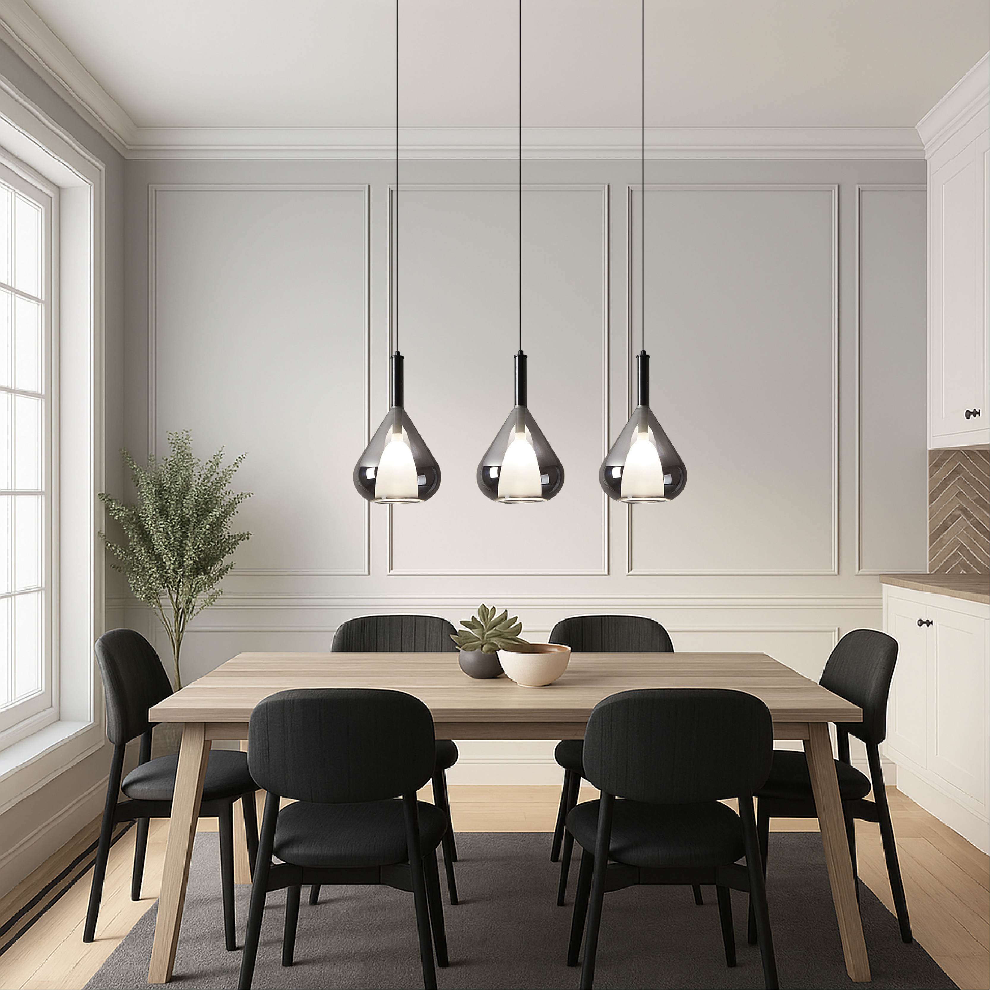 Lampe pendante en verre de Nady