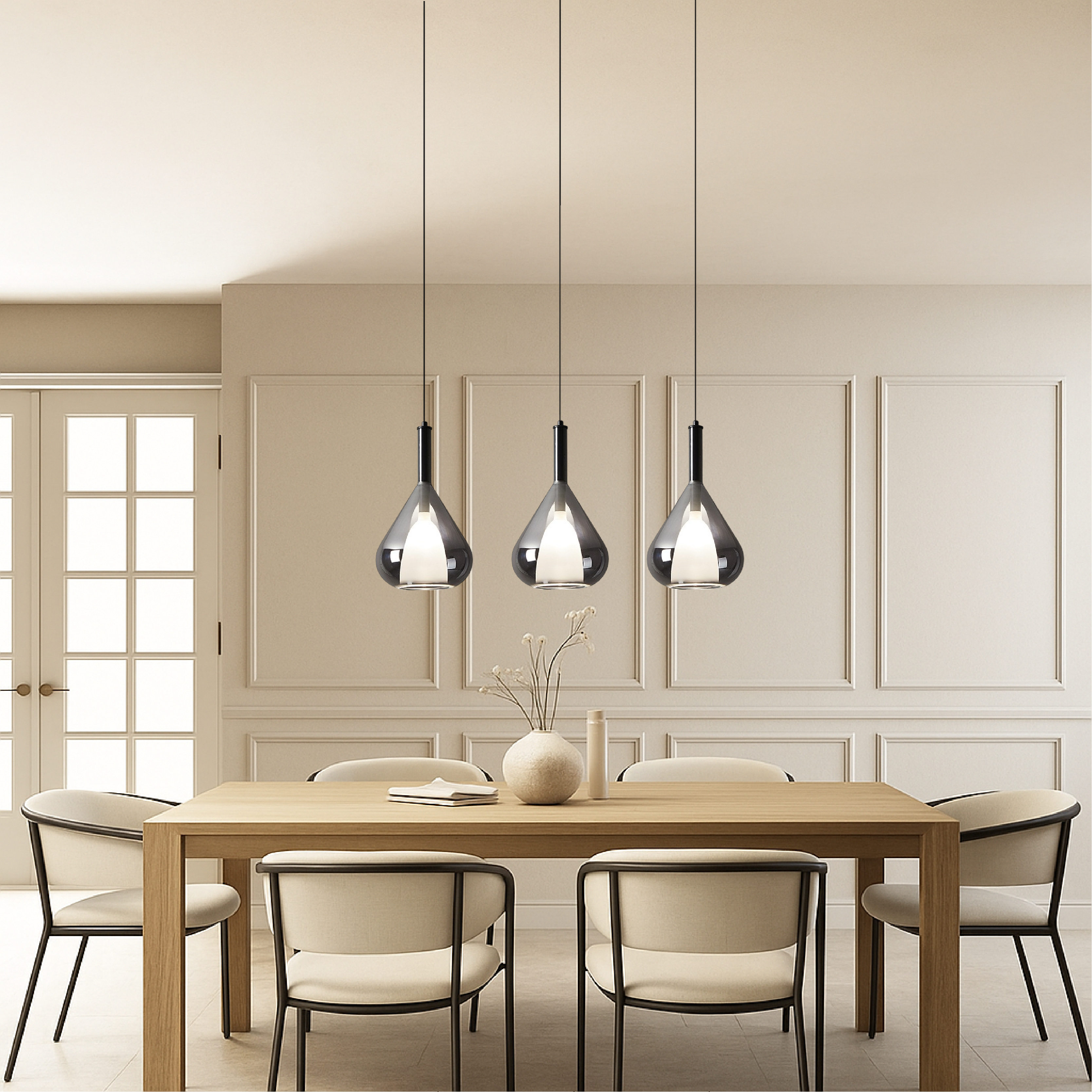 Lampe pendante en verre de Nady