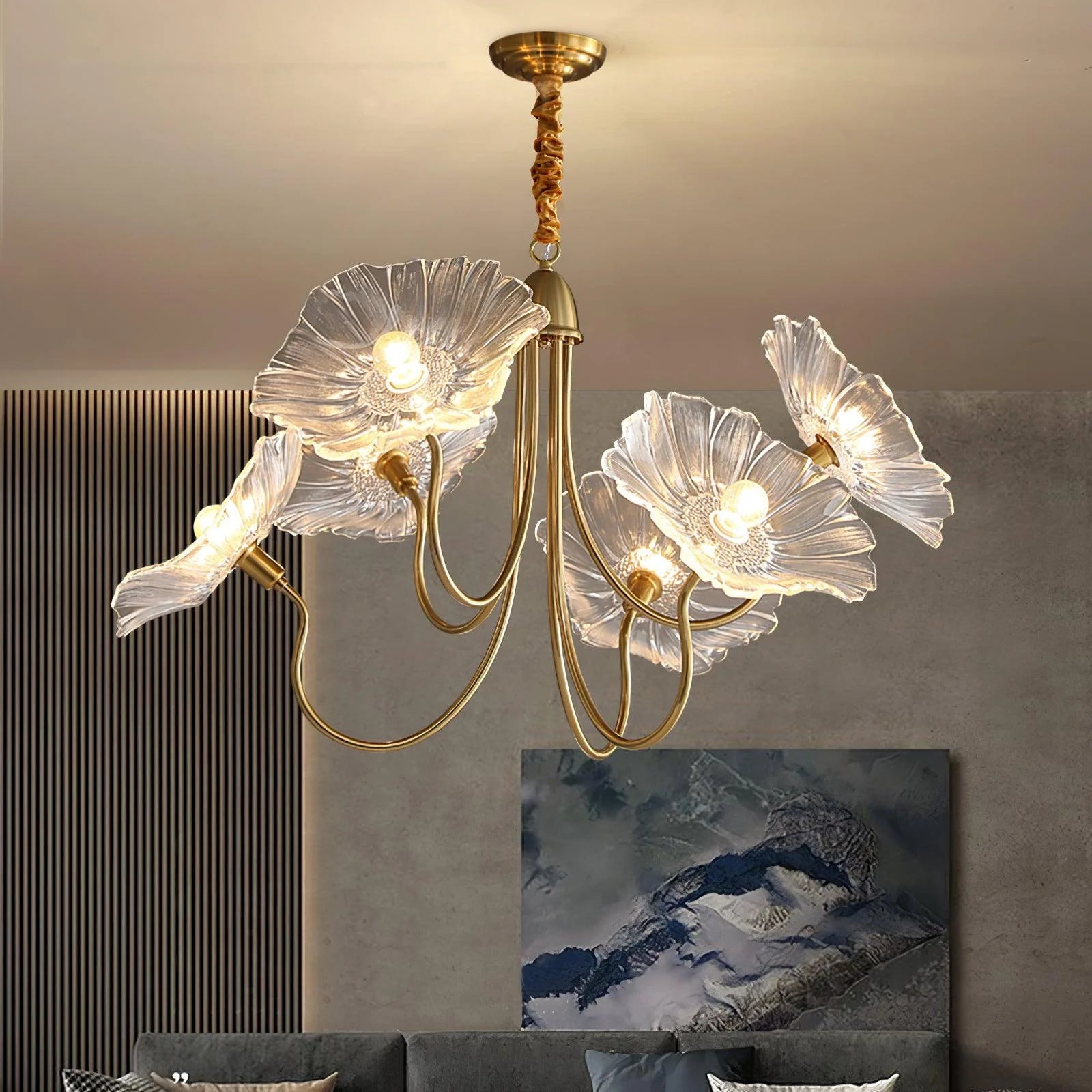 Lustre à feuilles de verre Lotus