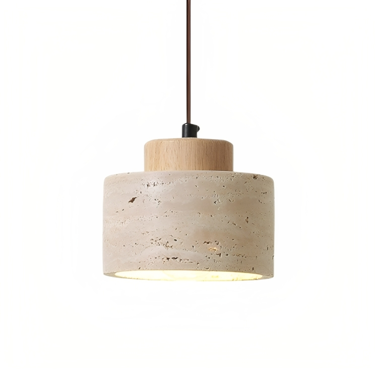 Lampe pendante en pierre de travertin