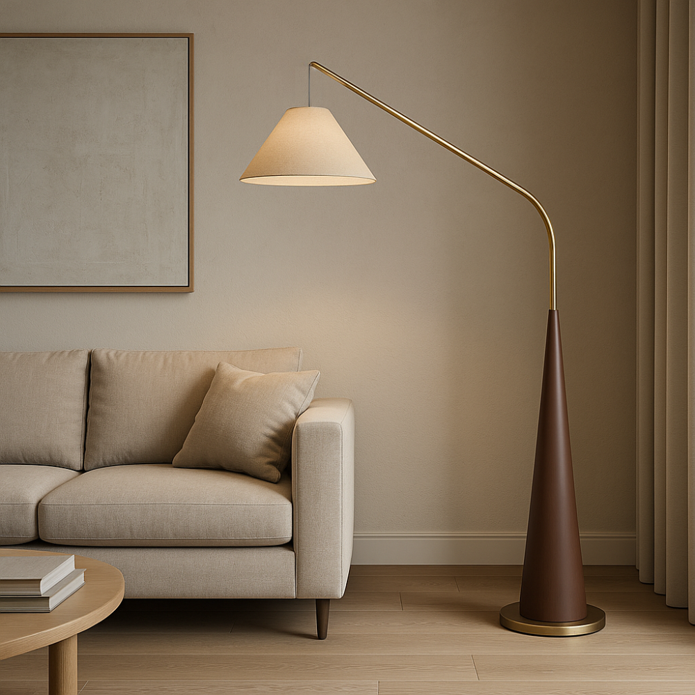 Lampadaire arc en bois de Charle's