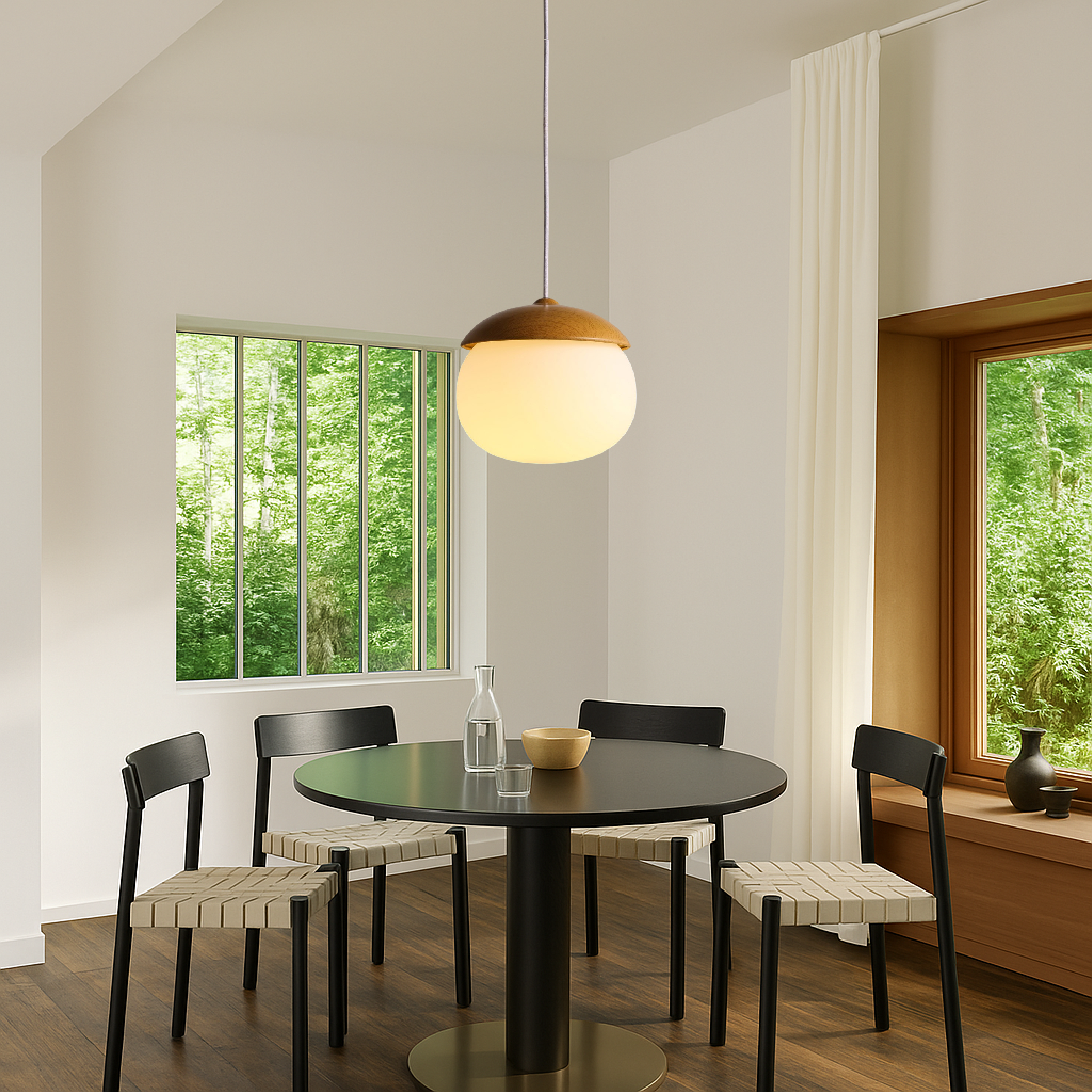 Lampe pendante nordique en bois
