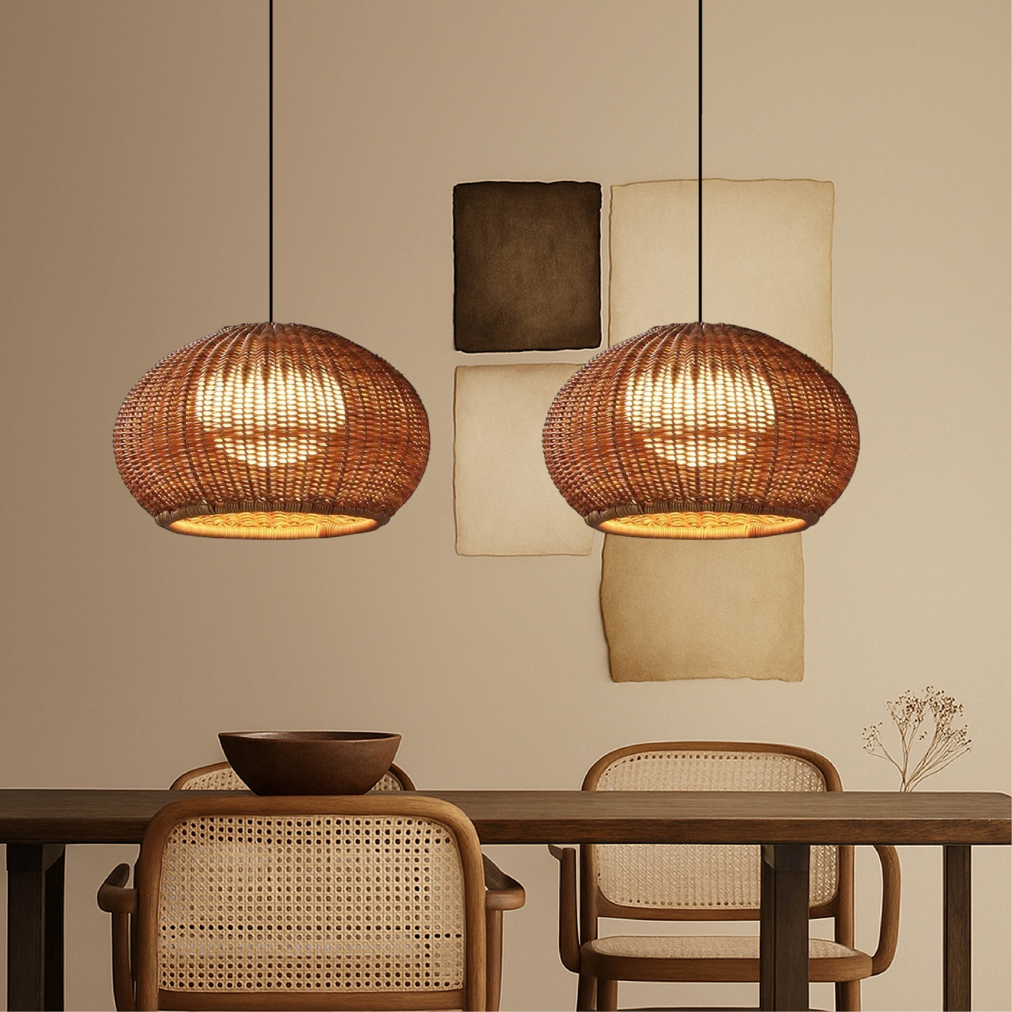 Lampe suspendue en bambou pour l'extérieur et l'intérieur