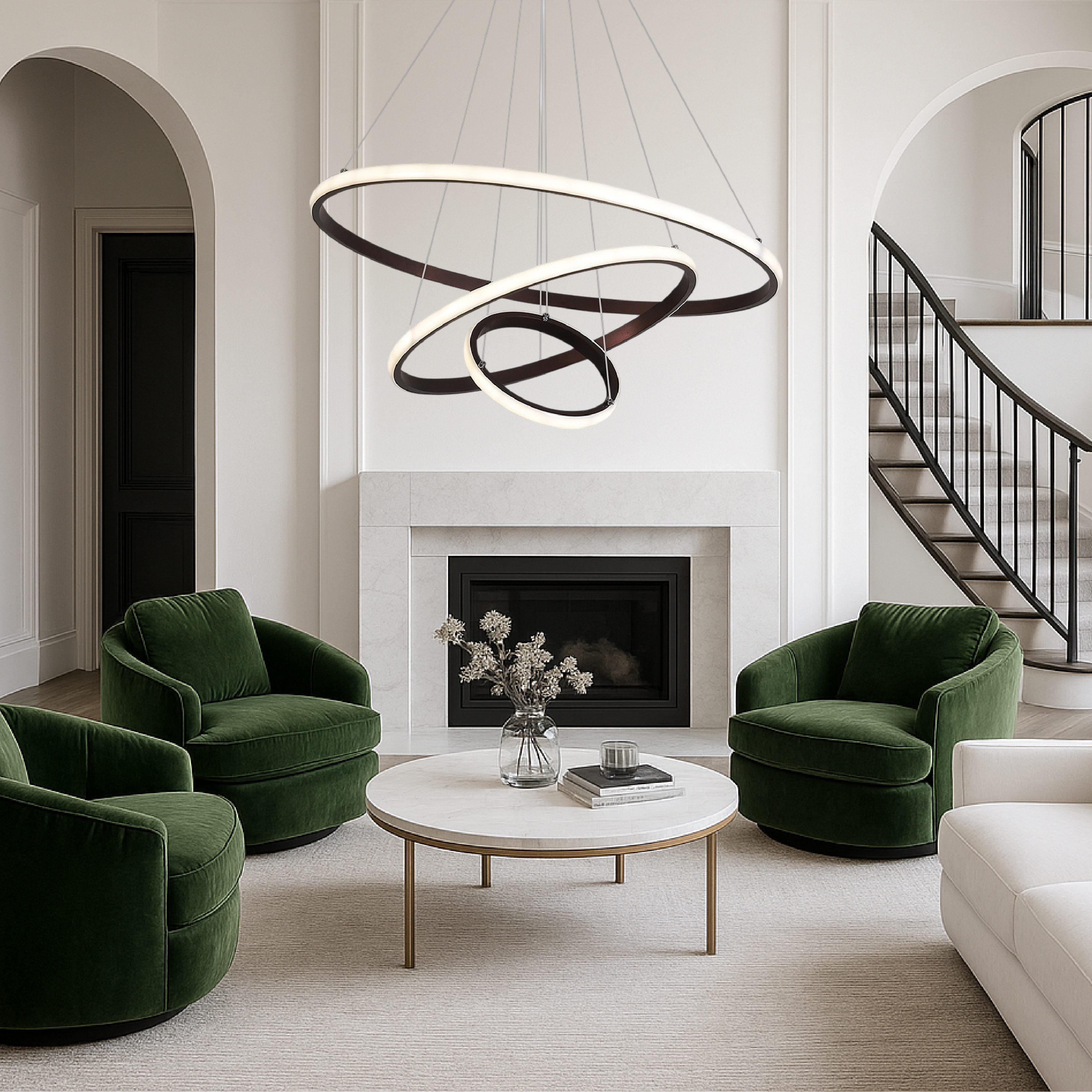 Lustre moderne à 3 couches