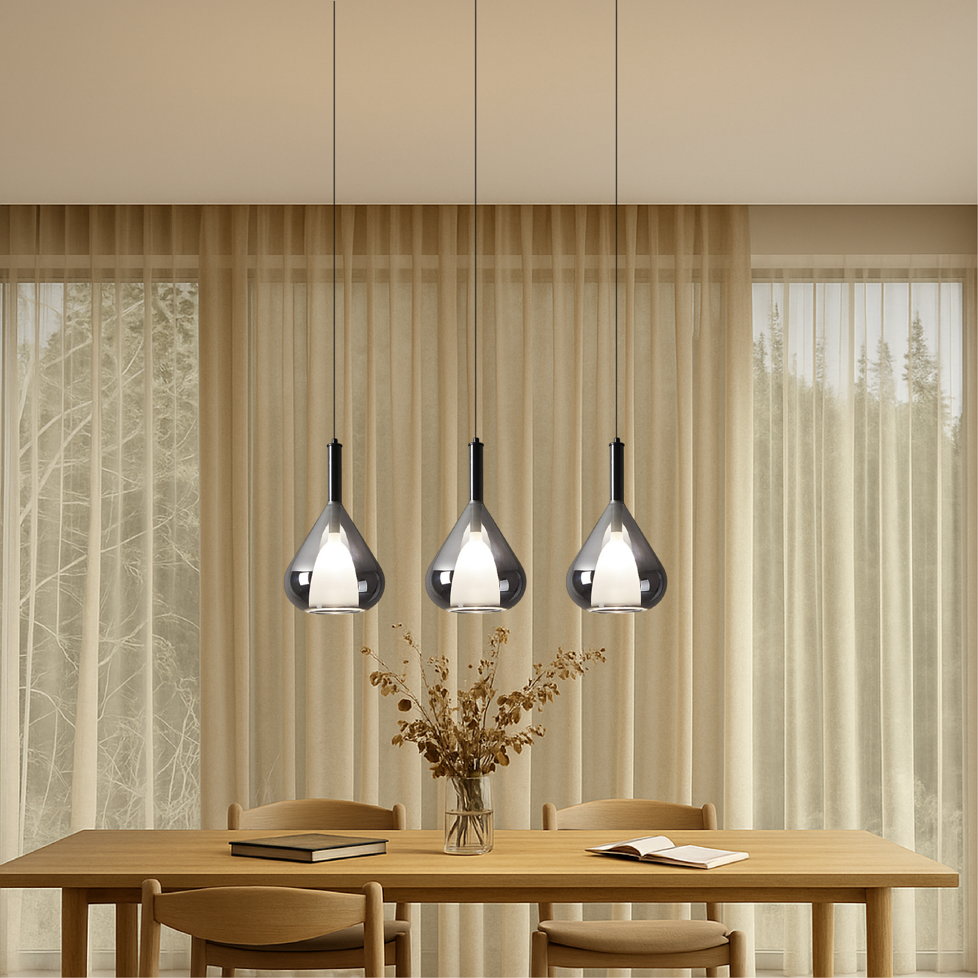Lampe pendante en verre de Nady