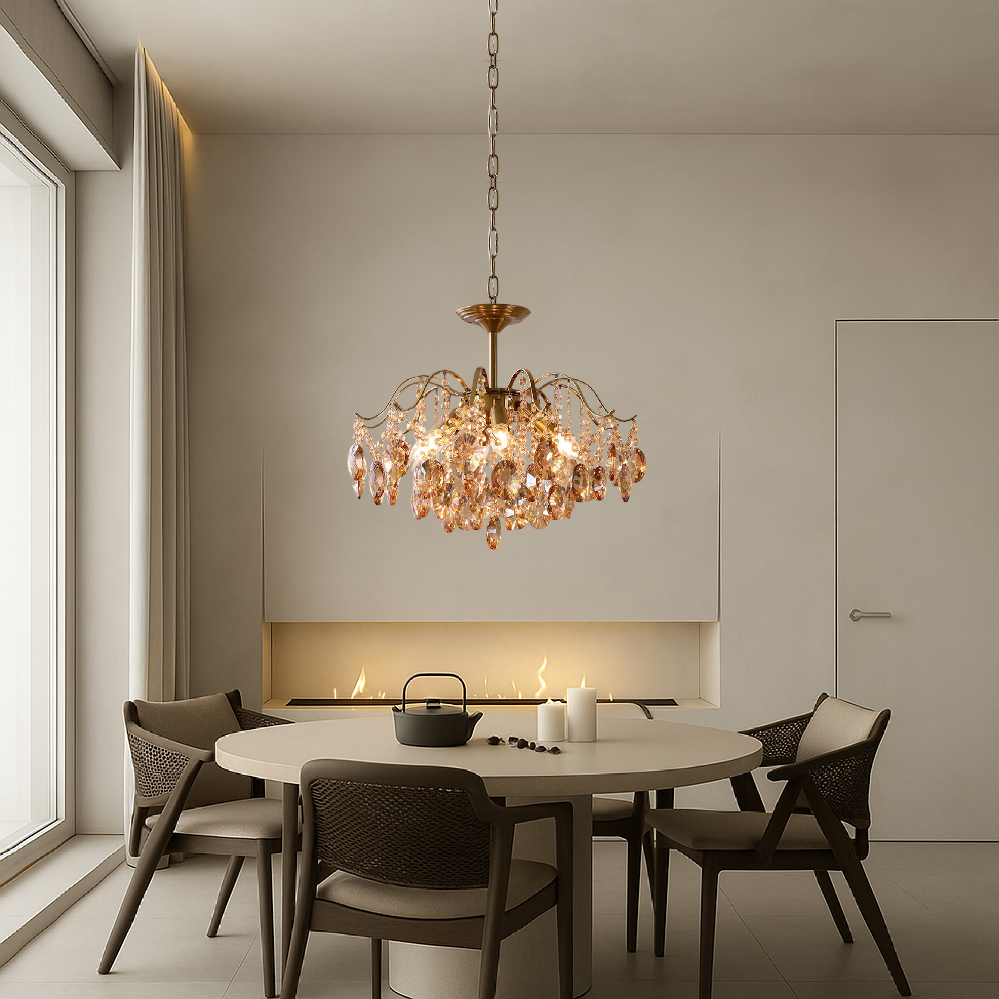 Lustre rétro en cristal