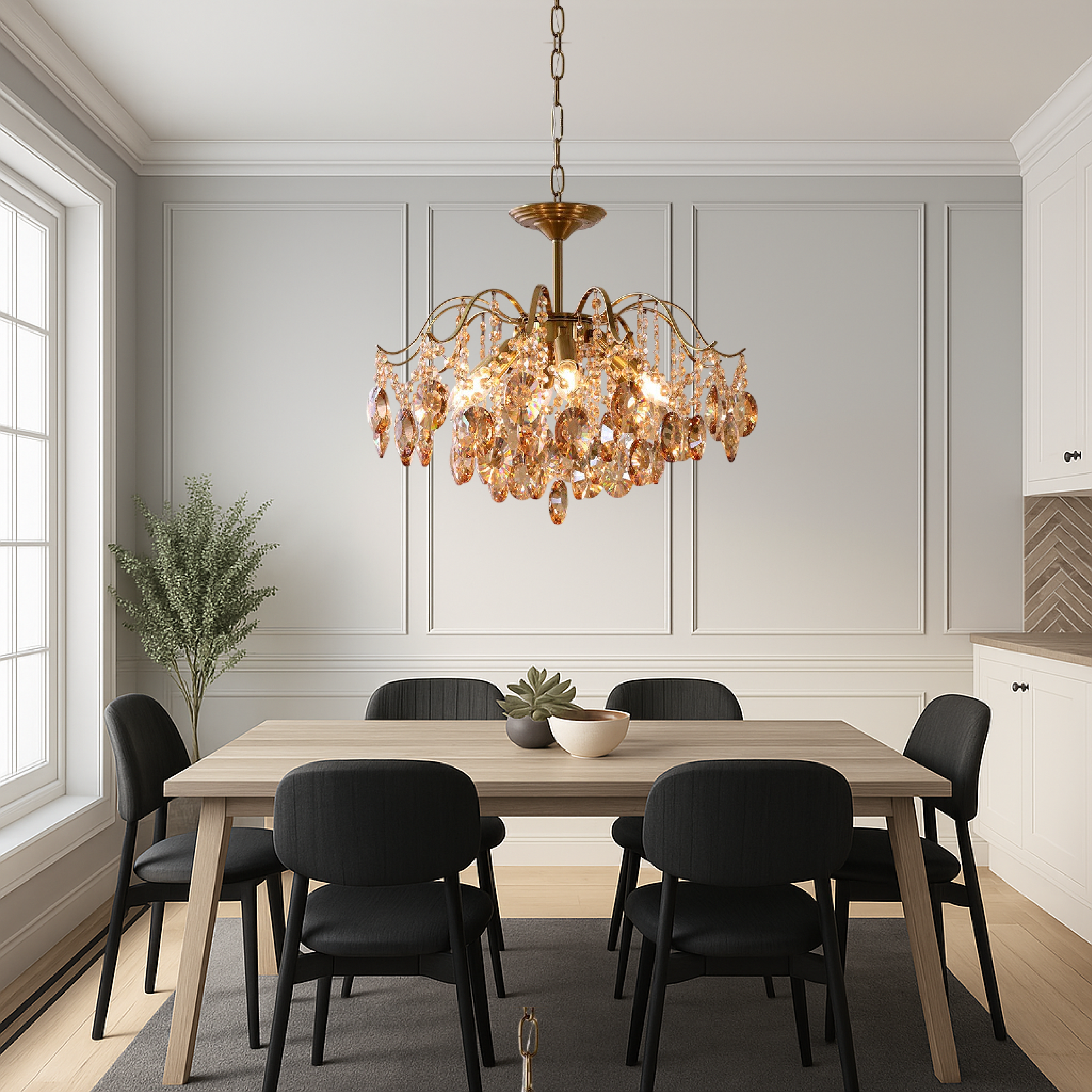 Lustre rétro en cristal
