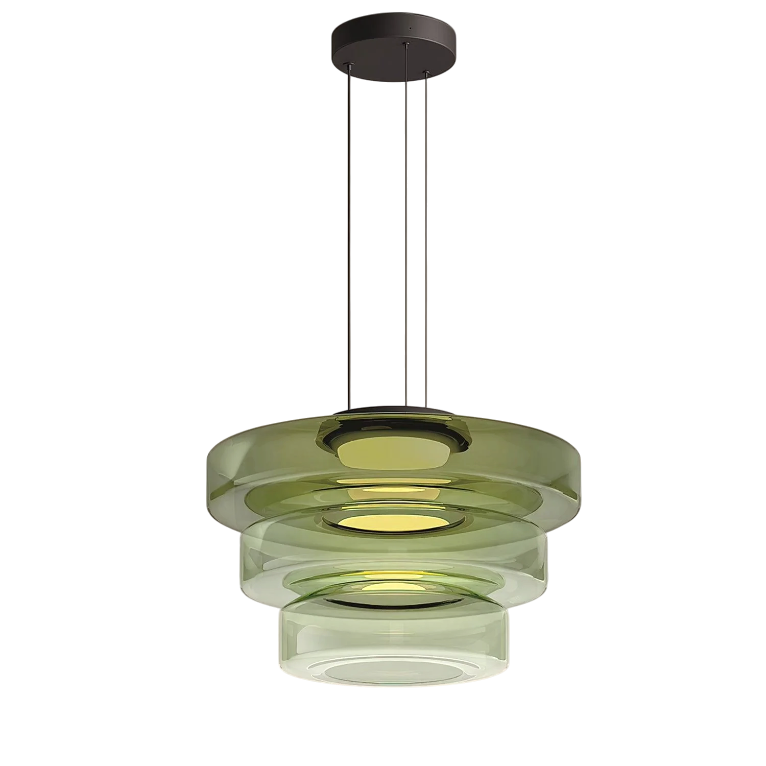 Lampe pendante danoise en verre Bauhaus