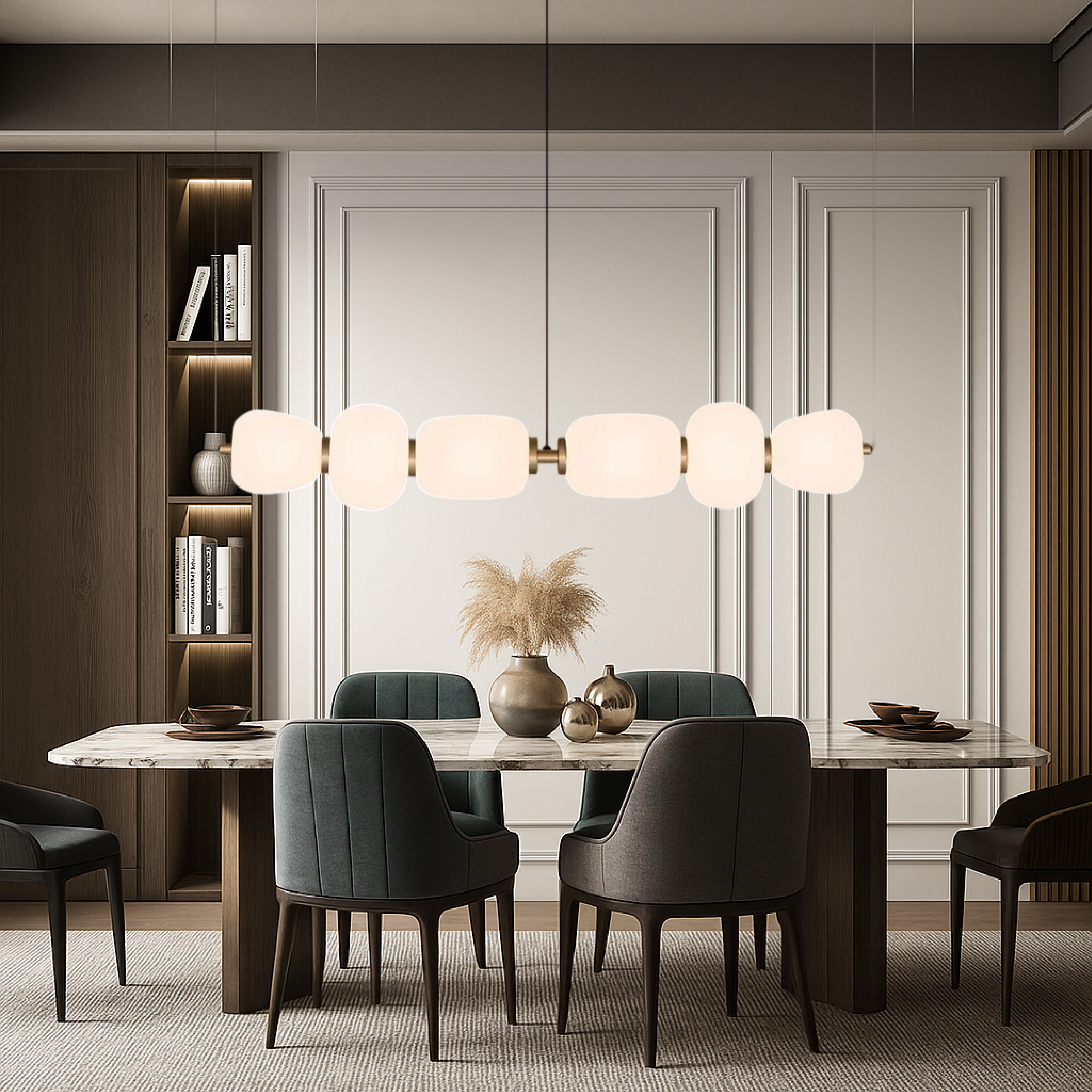 Barre lumineuse en verre blanc
