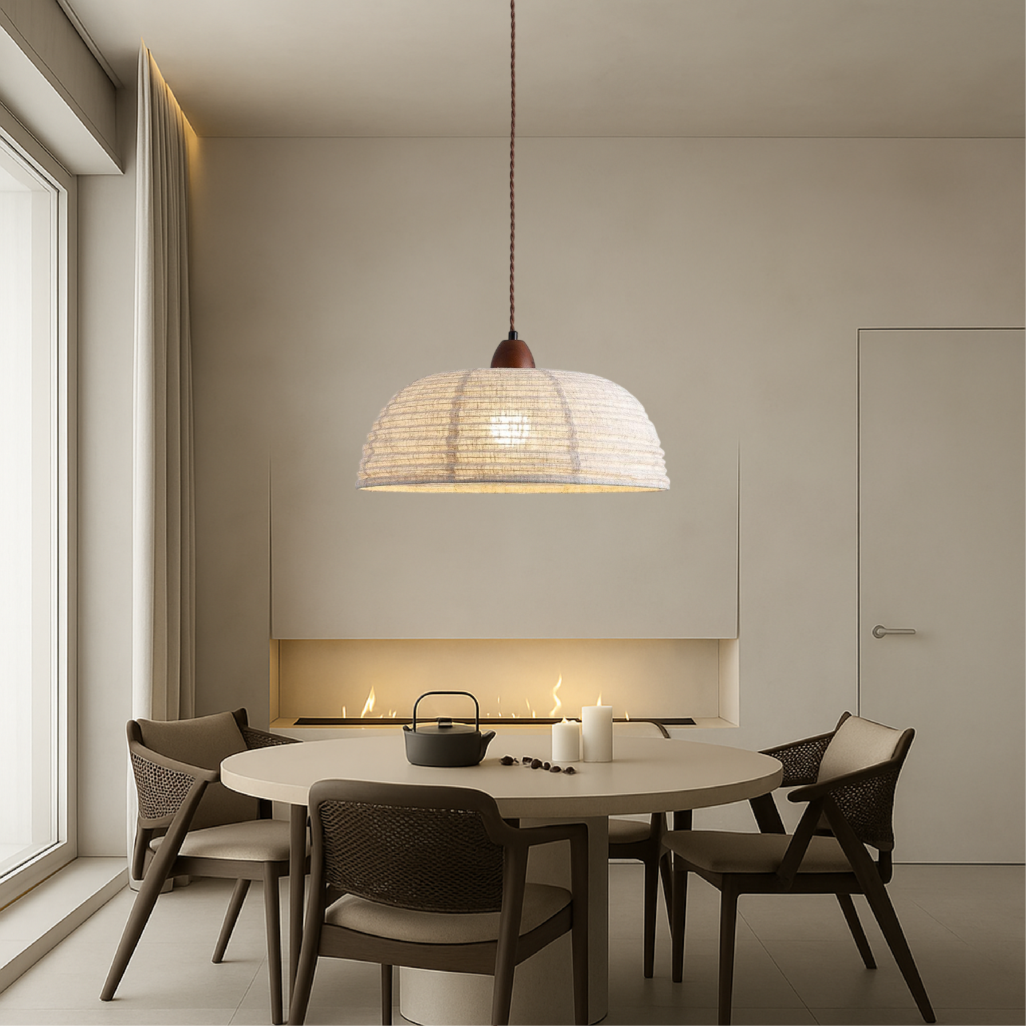 Lampe suspendue en tissu
