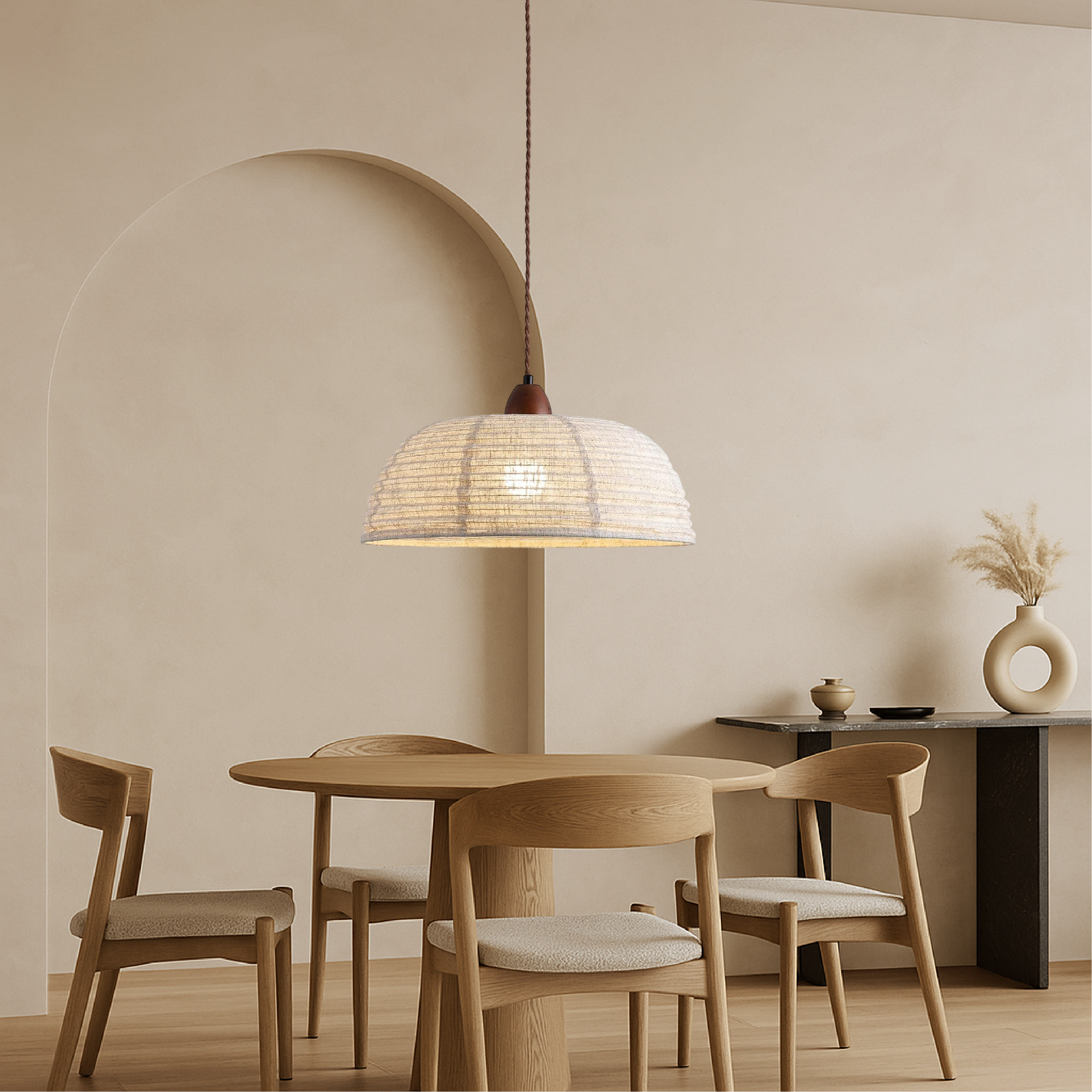 Lampe suspendue en tissu