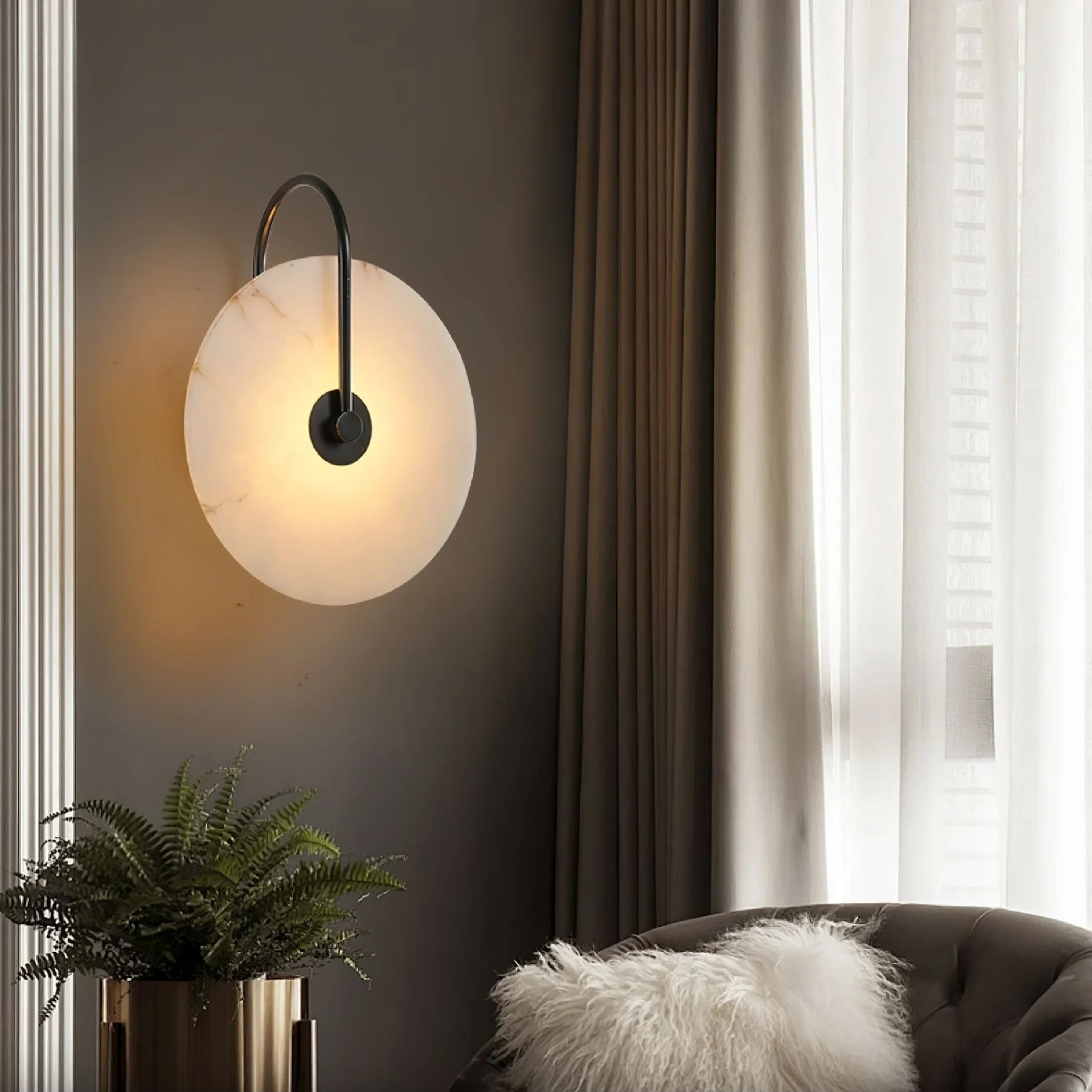 Lampe murale LED en marbre Alab