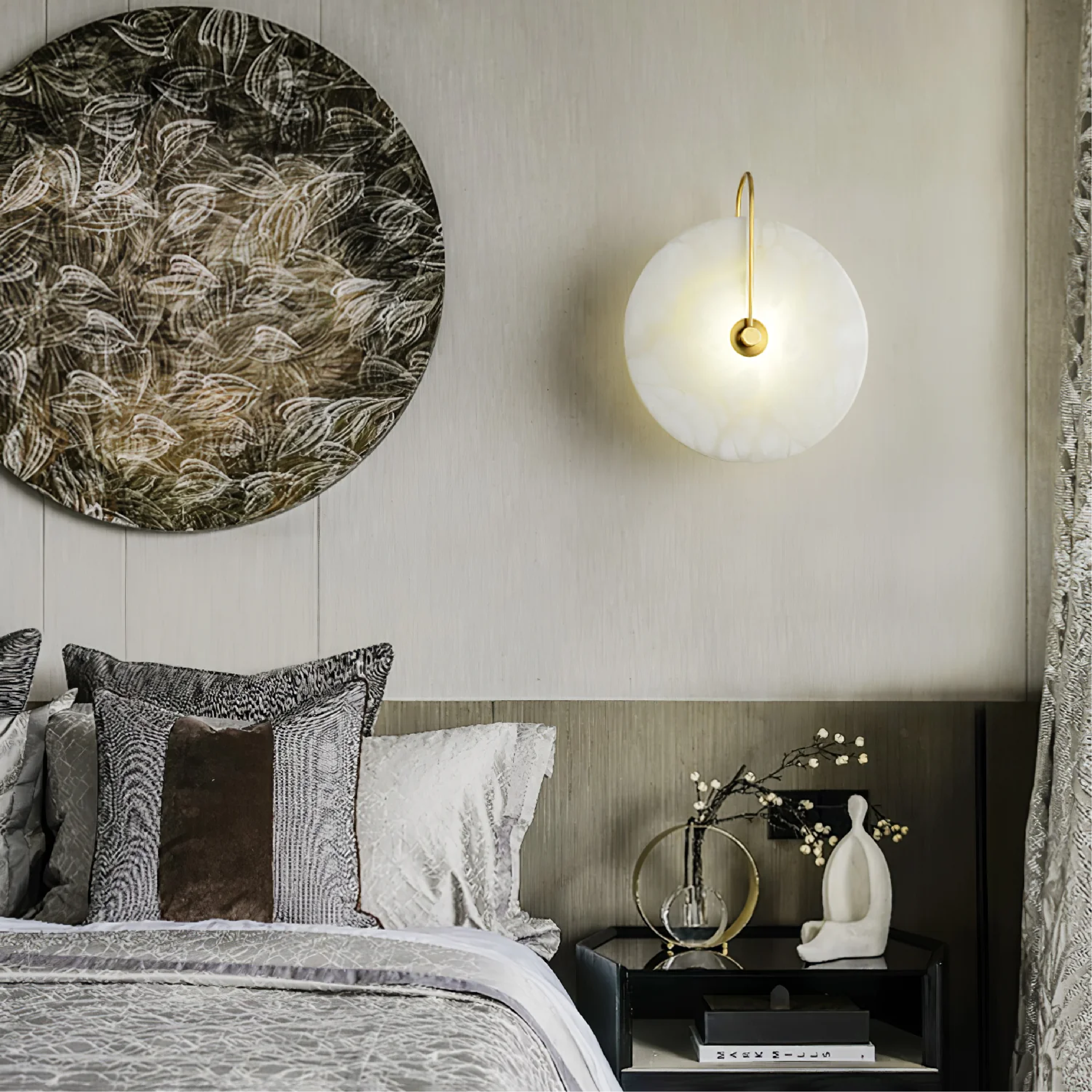 Lampe murale LED en marbre Alab