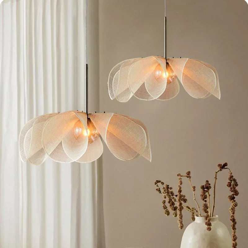 Lampe suspendue en tissu vintage