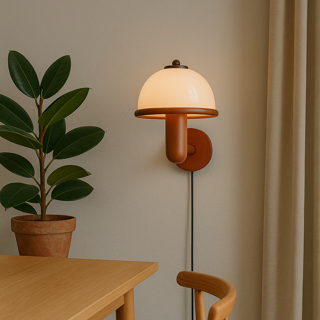 Lampe murale en forme de champignon