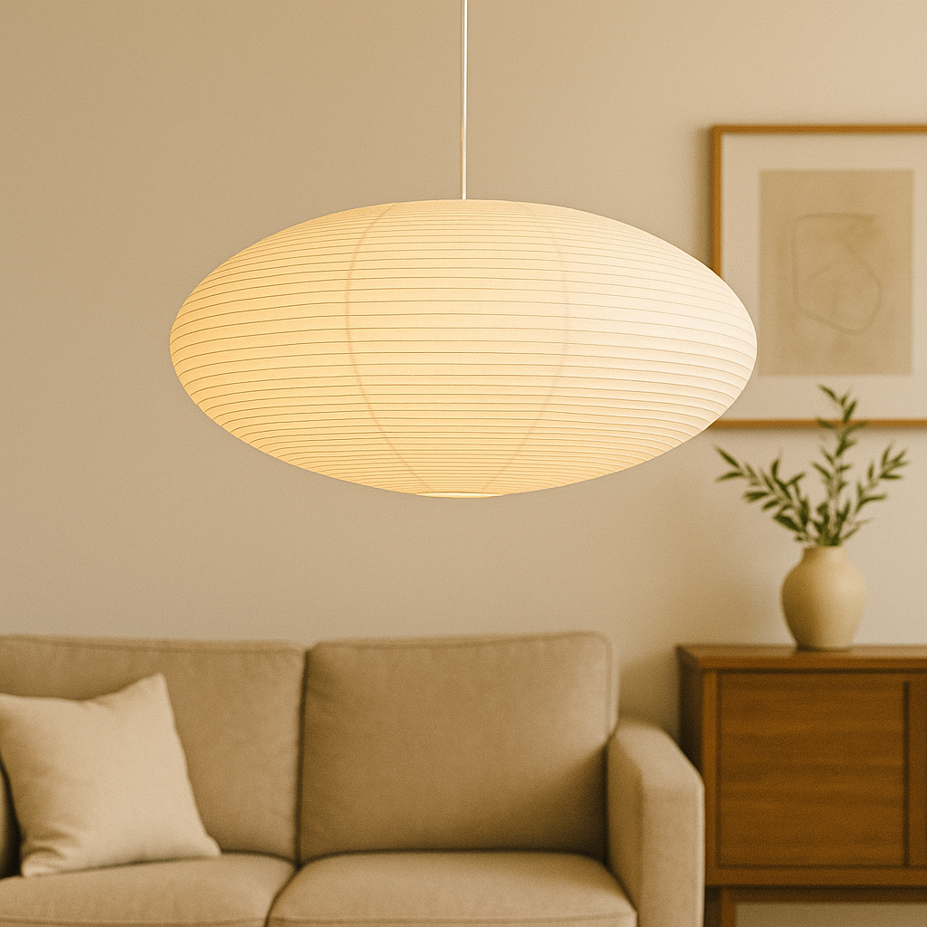 Lampe suspendue en papier de Wabi
