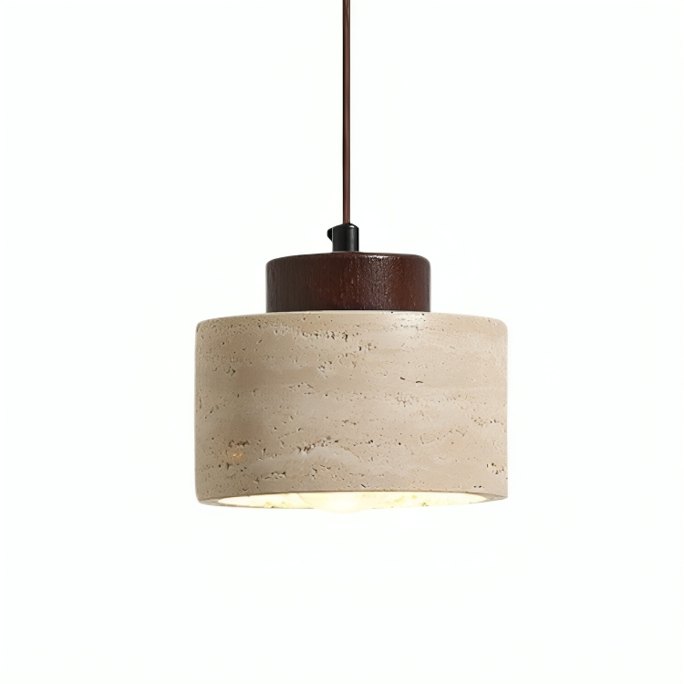Lampe pendante en pierre de travertin