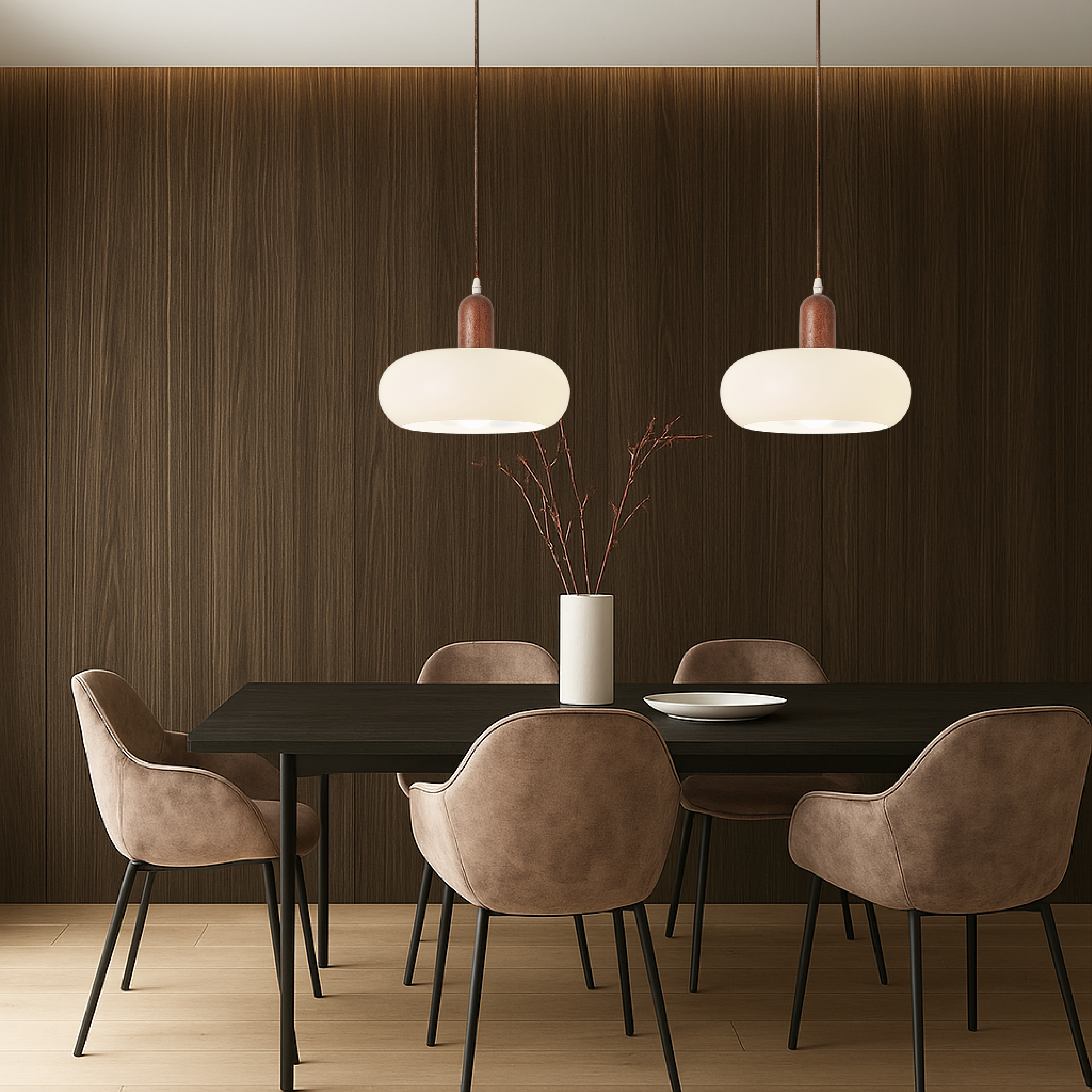 Lampe pendante crème nordique