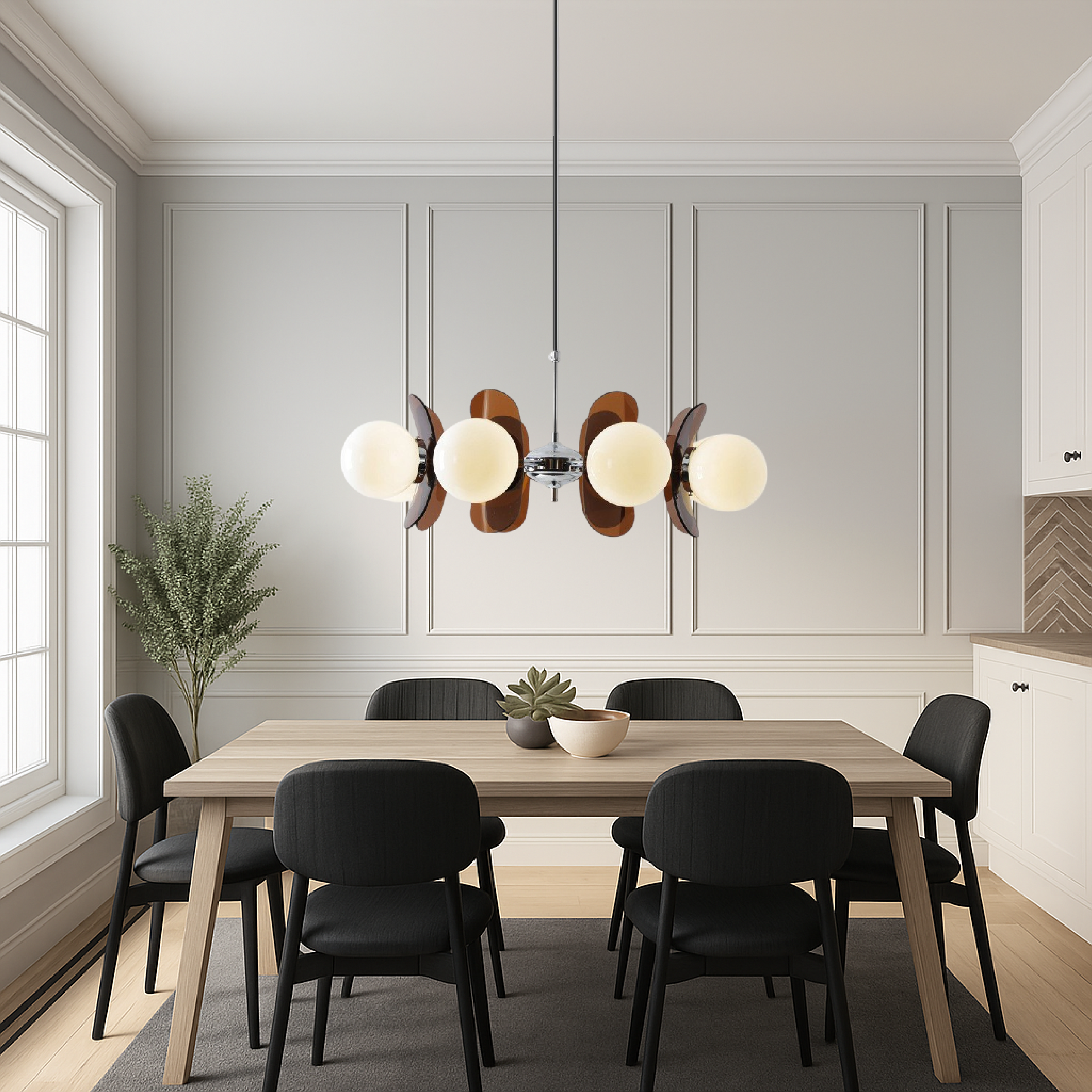 Lustre Bauhaus à 5 têtes