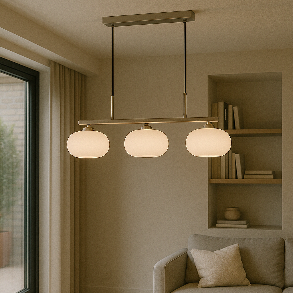 Lampe pendante Bauhaus à 3 têtes