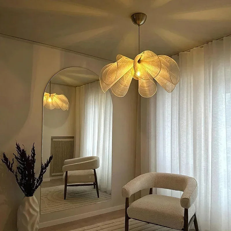 Lampe suspendue en tissu vintage