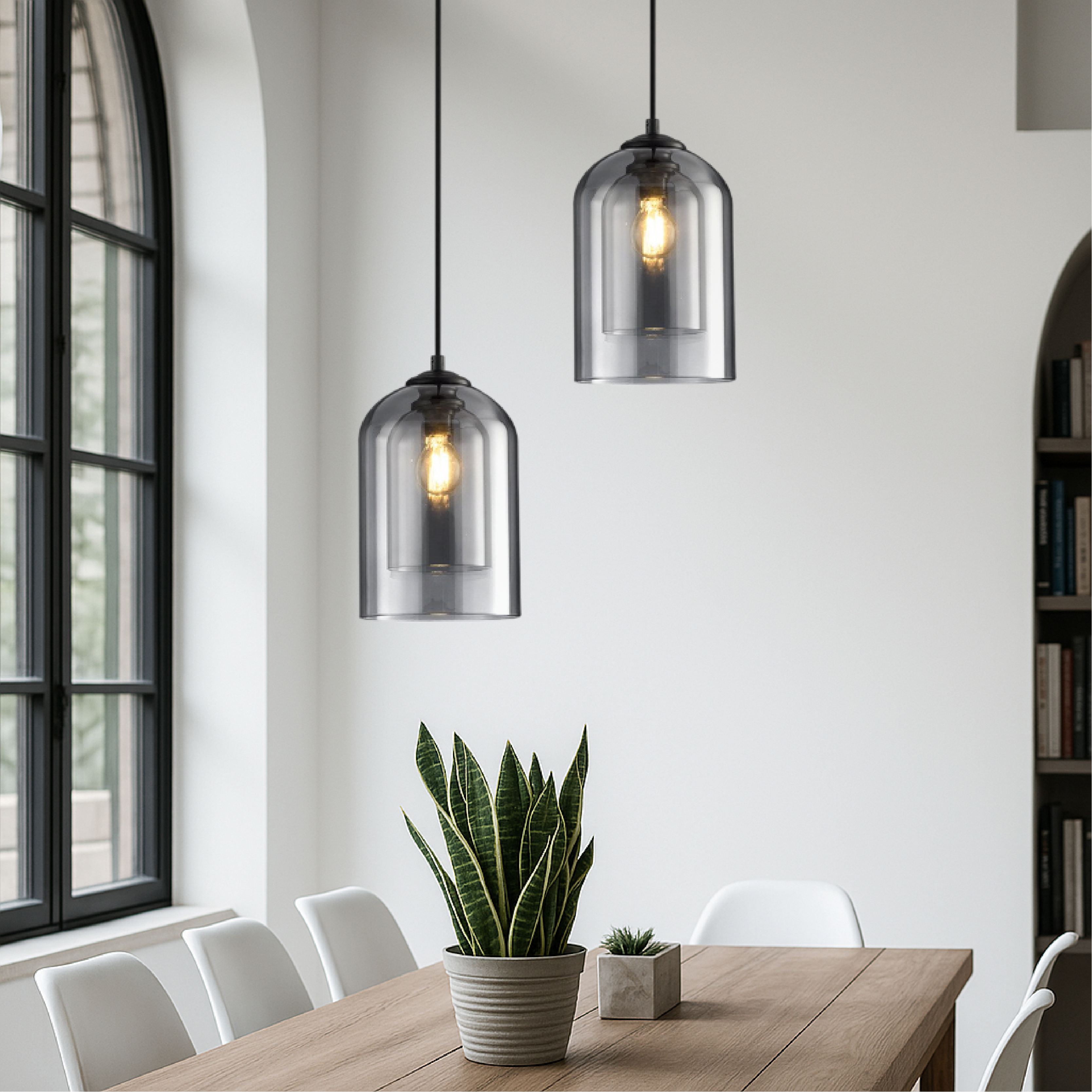 Lampe pendante en verre de Jani