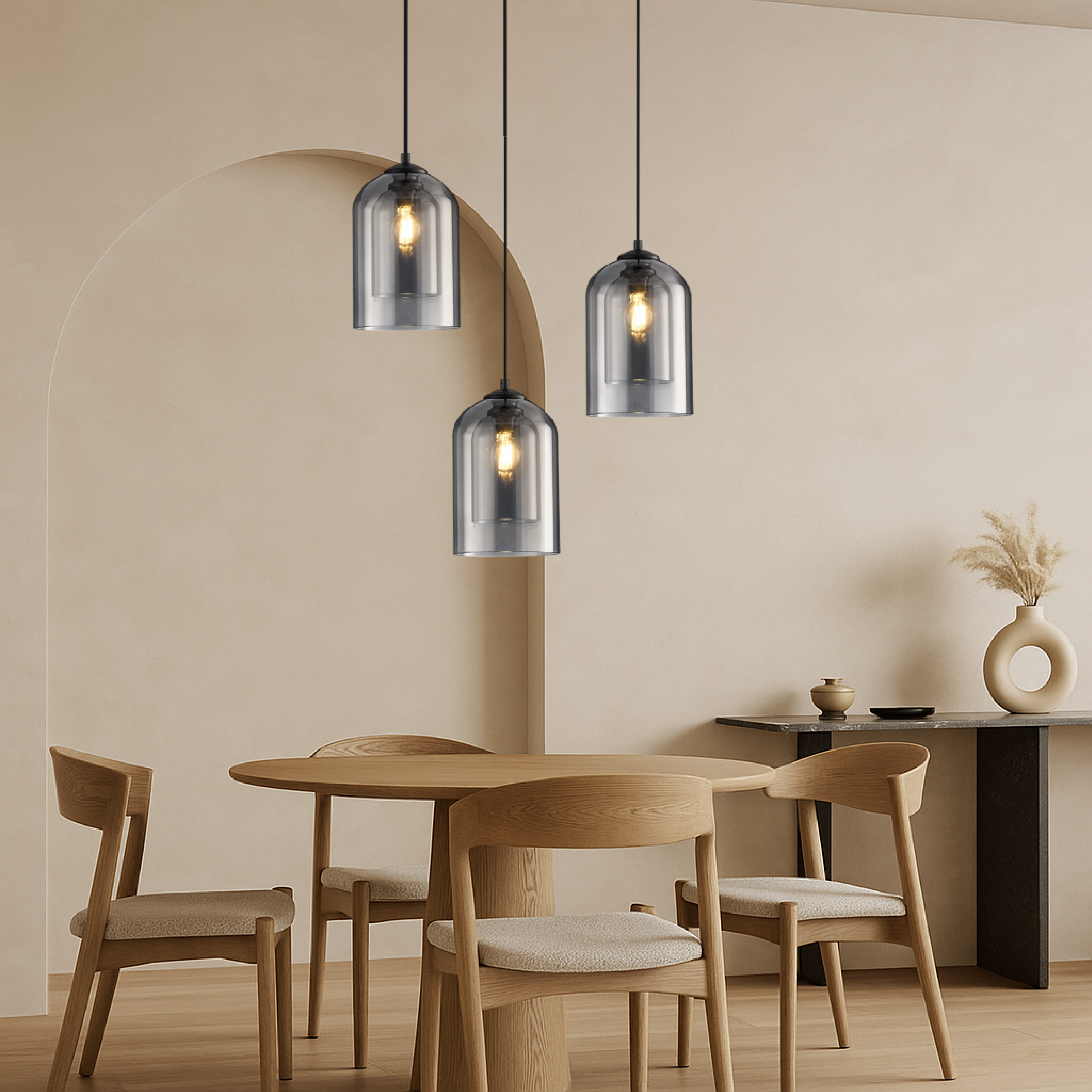 Lampe pendante en verre de Jani