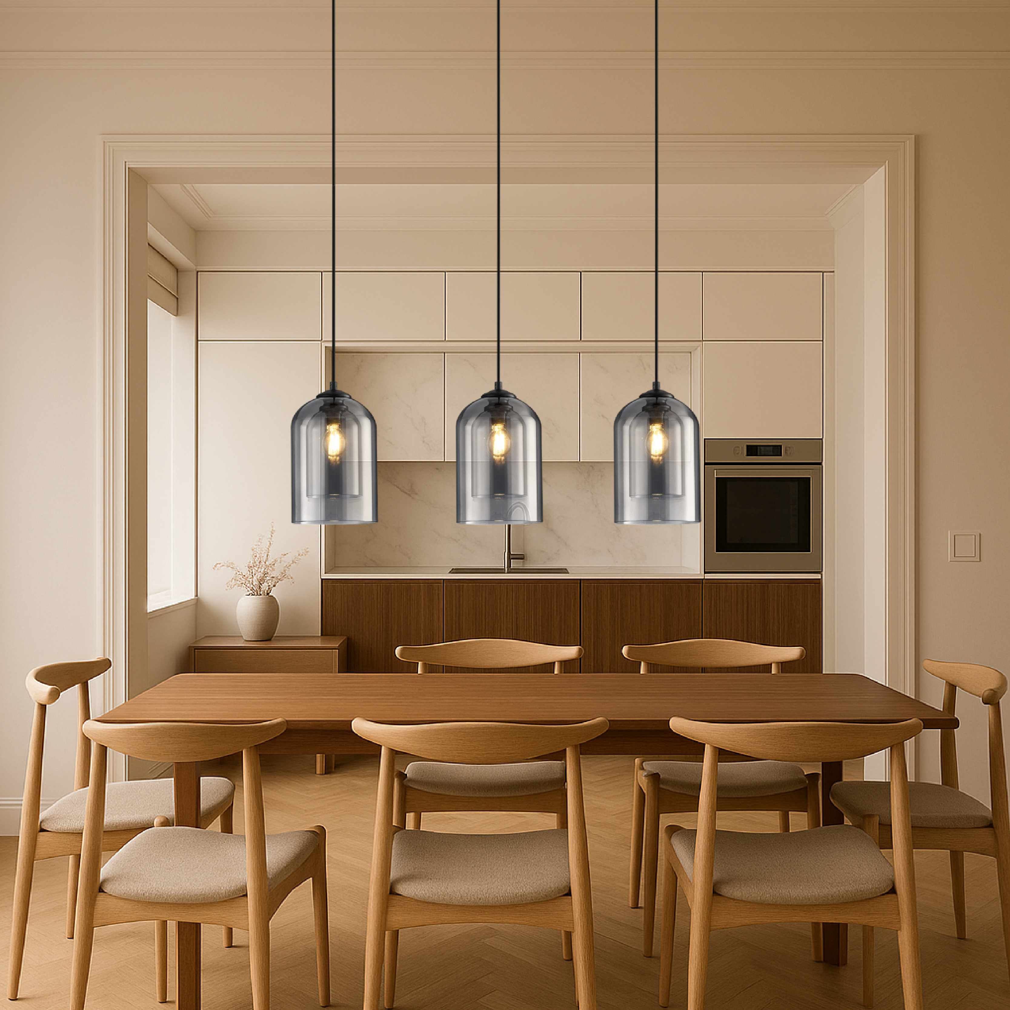 Lampe pendante en verre de Jani