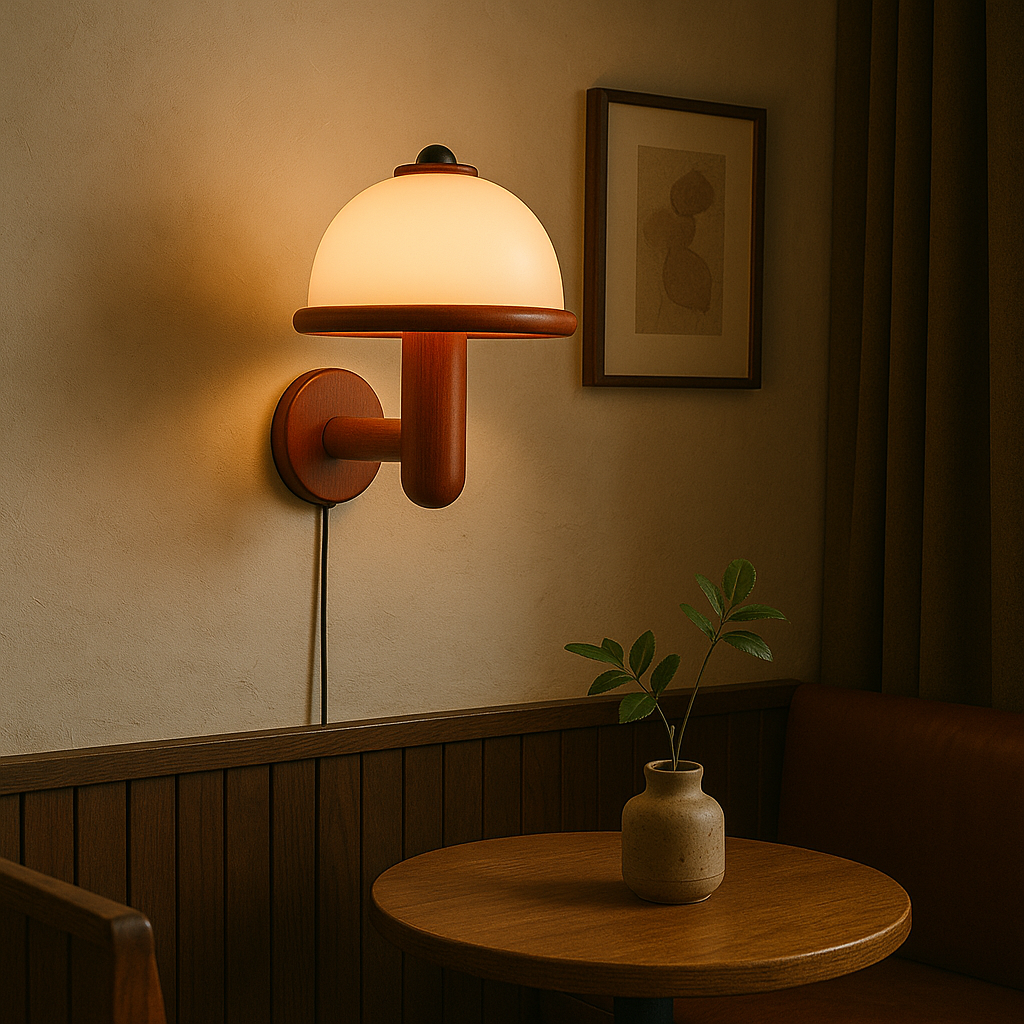Lampe murale en forme de champignon
