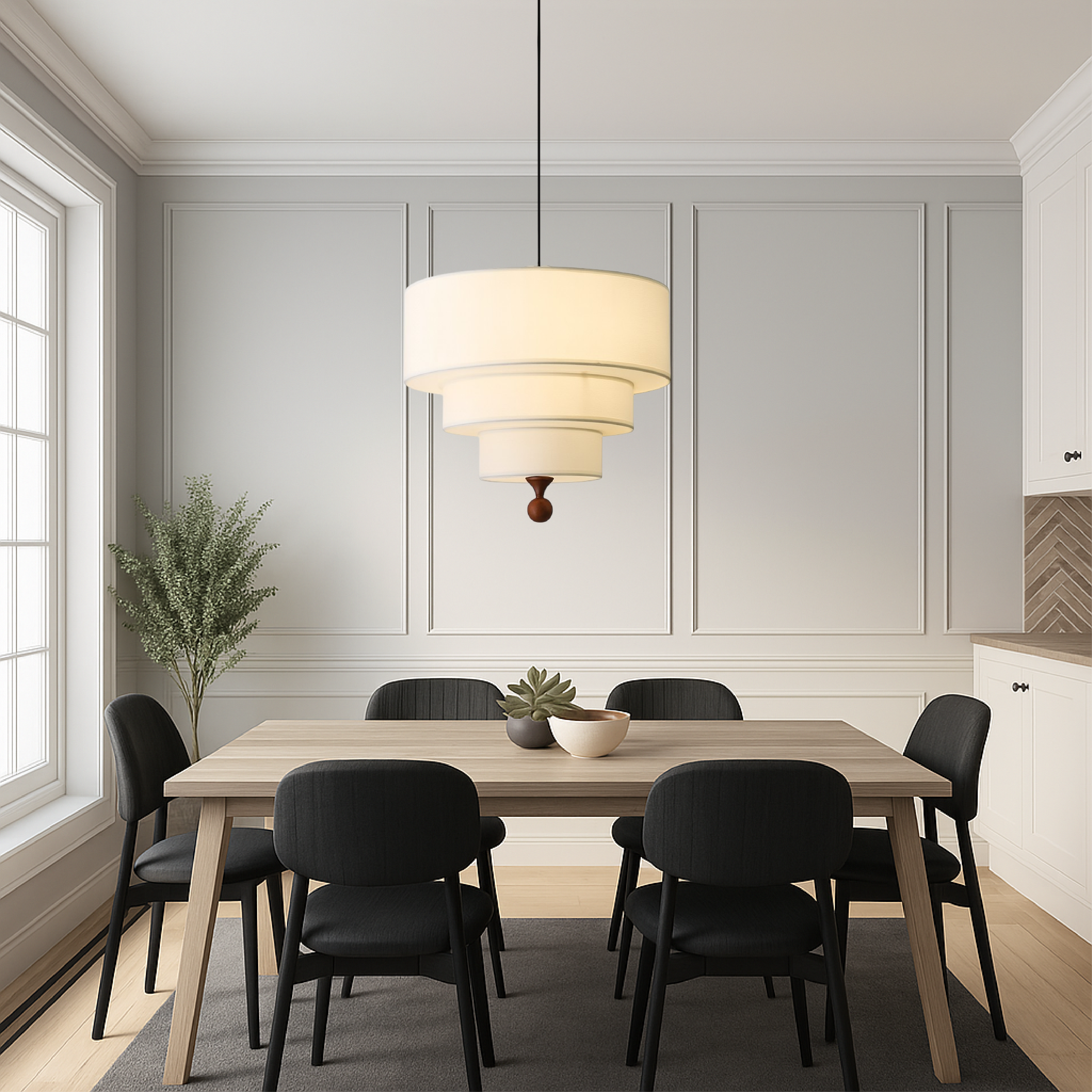 Luminaires en soie et coton