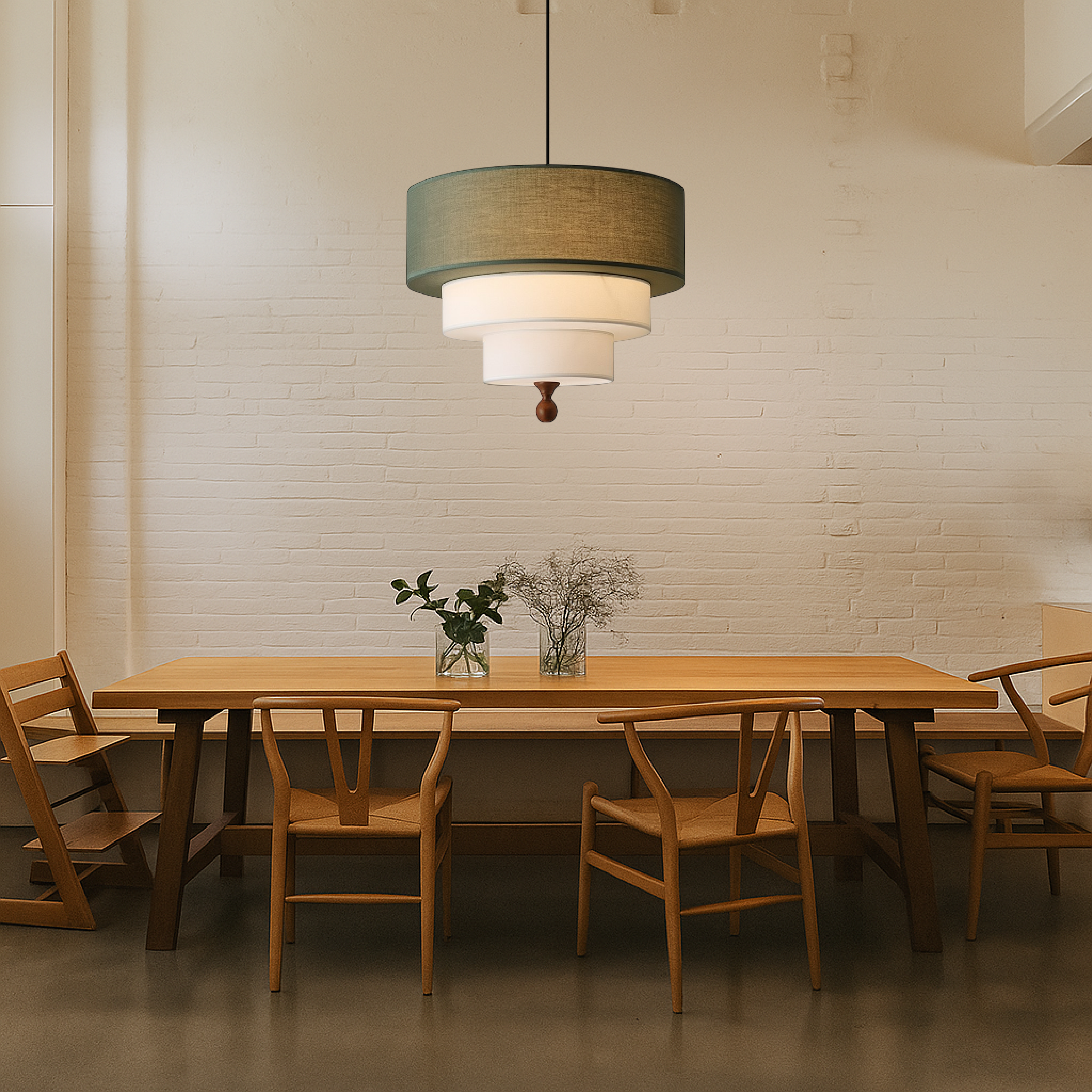 Luminaires en soie et coton