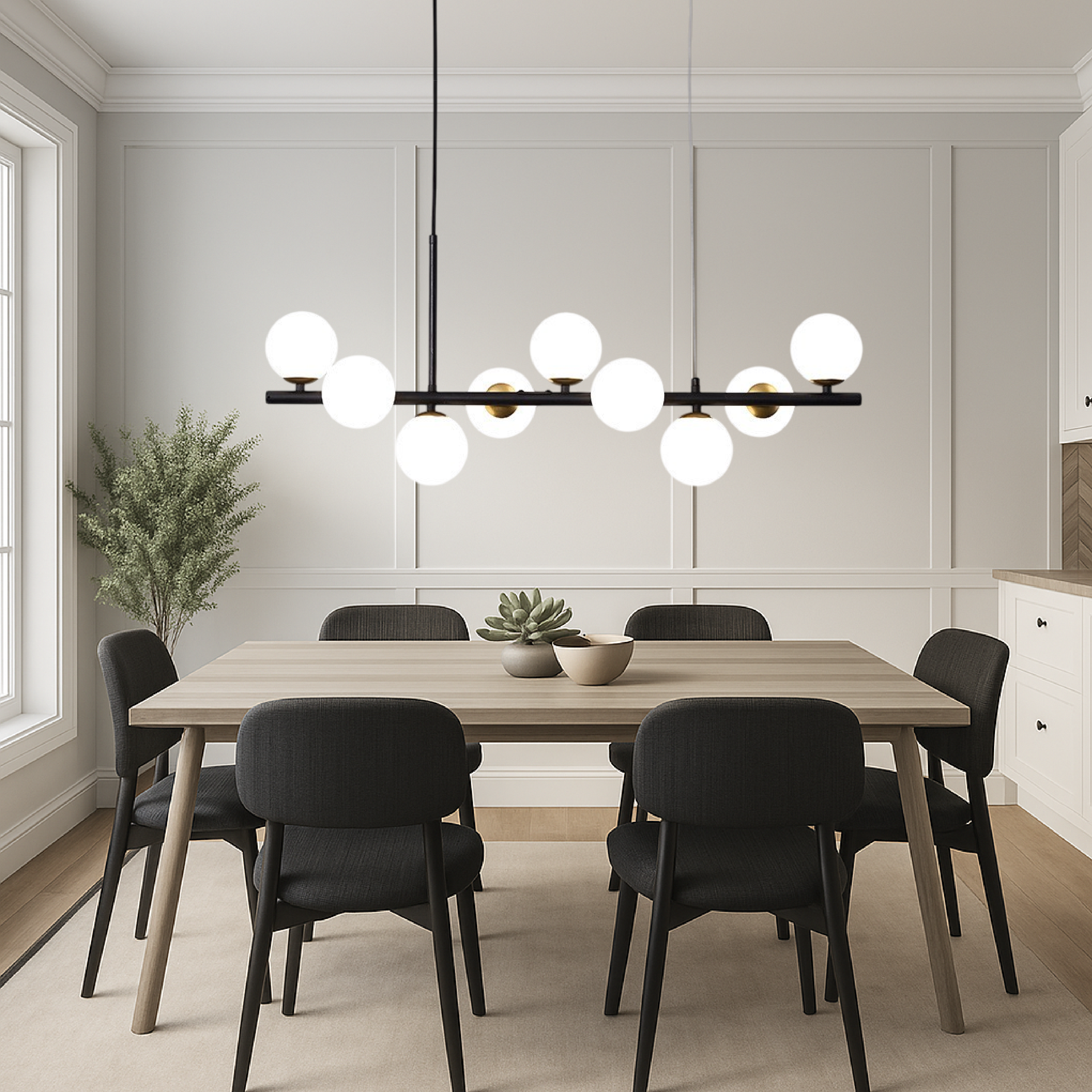 Suspension noire pour salle à manger