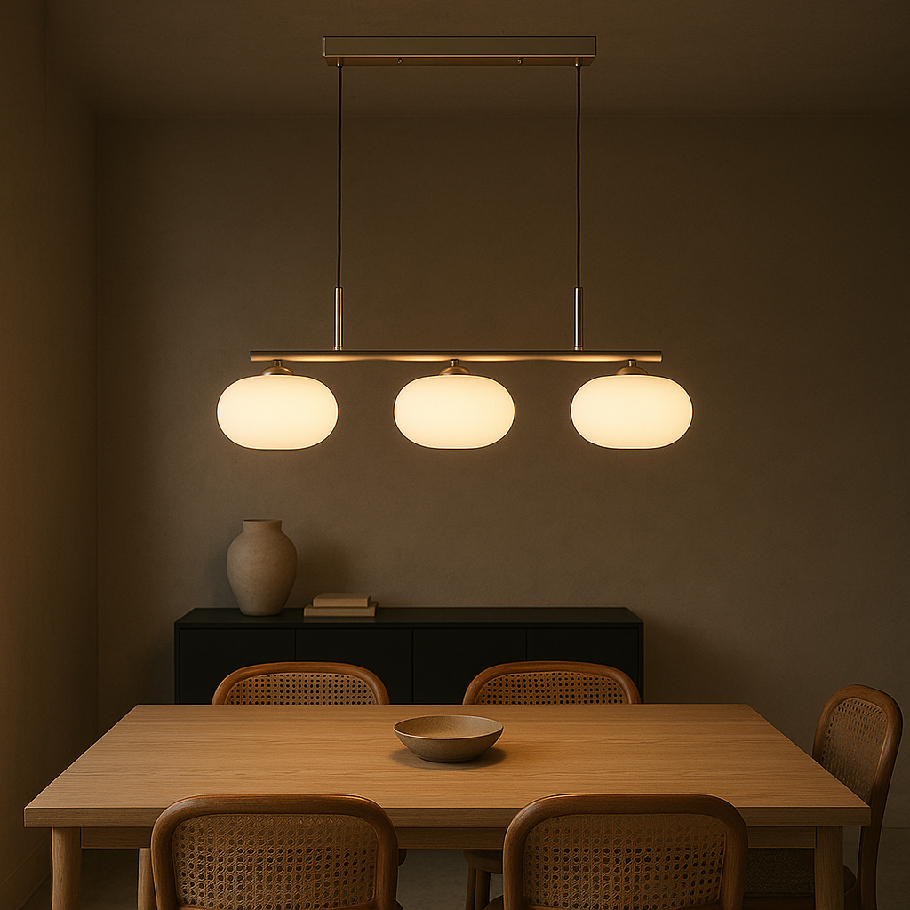 Lampe pendante Bauhaus à 3 têtes