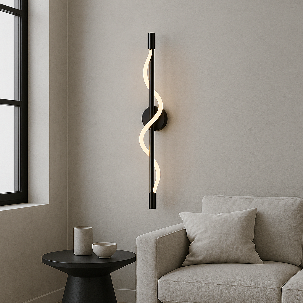 Lampe murale à courbe linéaire
