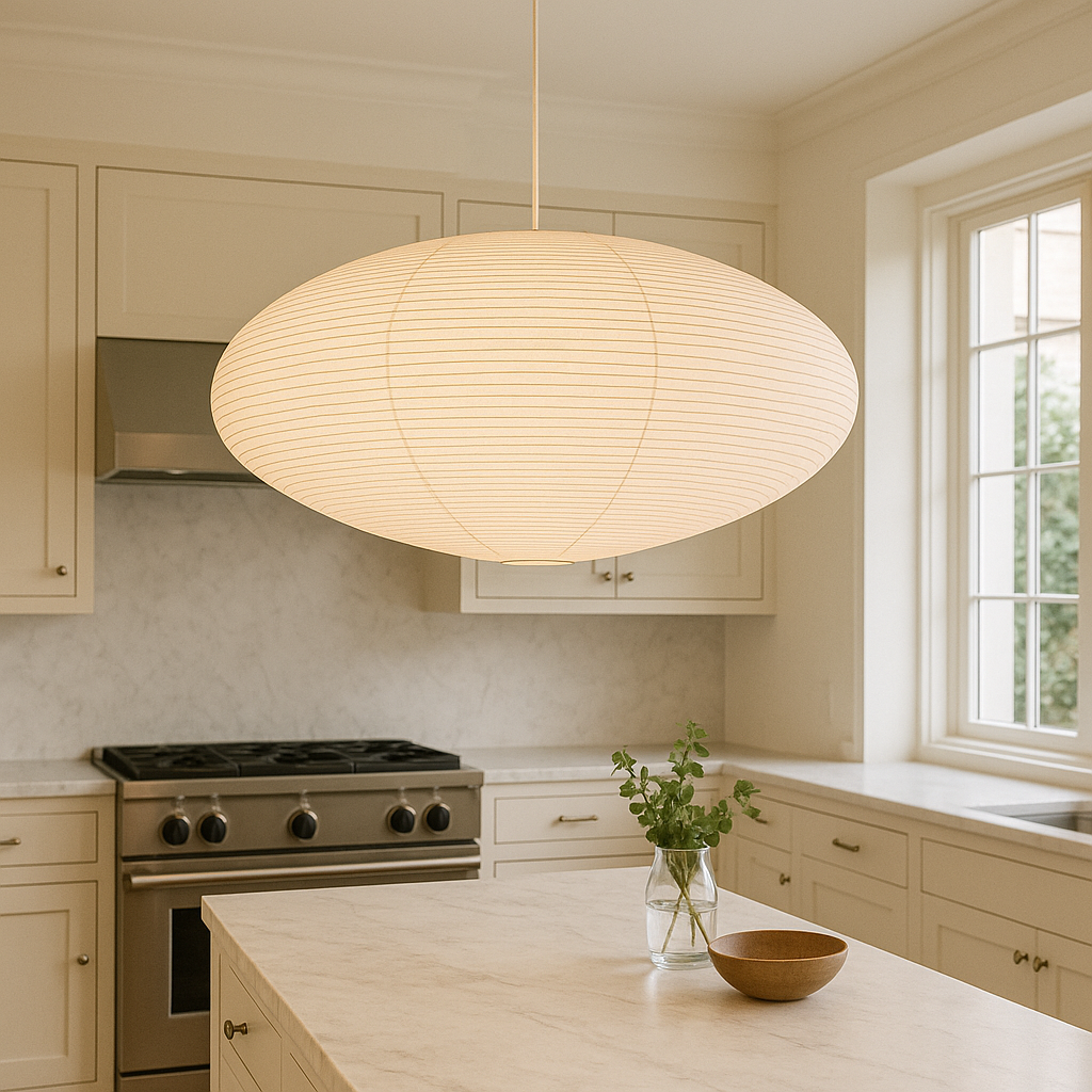 Lampe suspendue en papier de Wabi