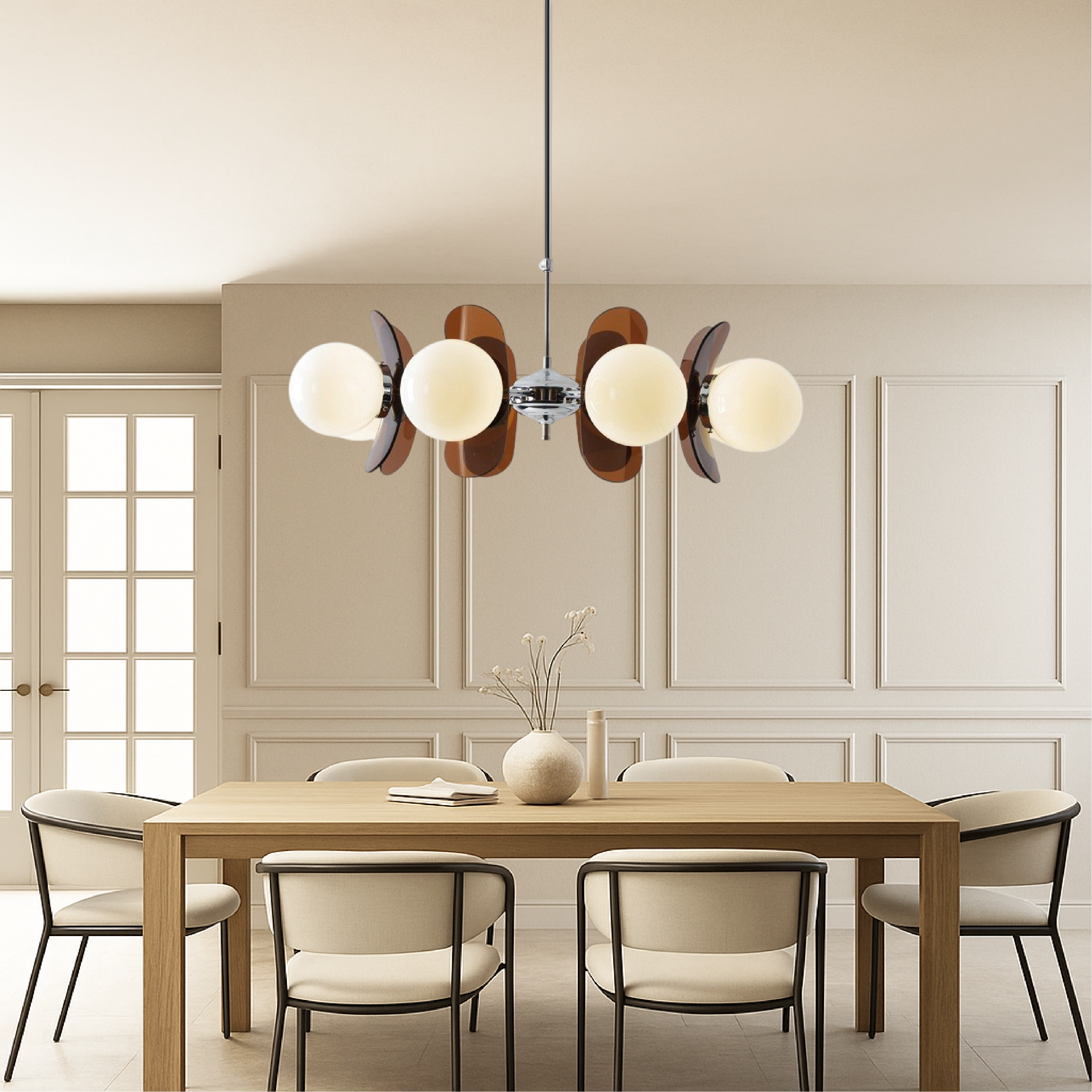 Lustre Bauhaus à 5 têtes