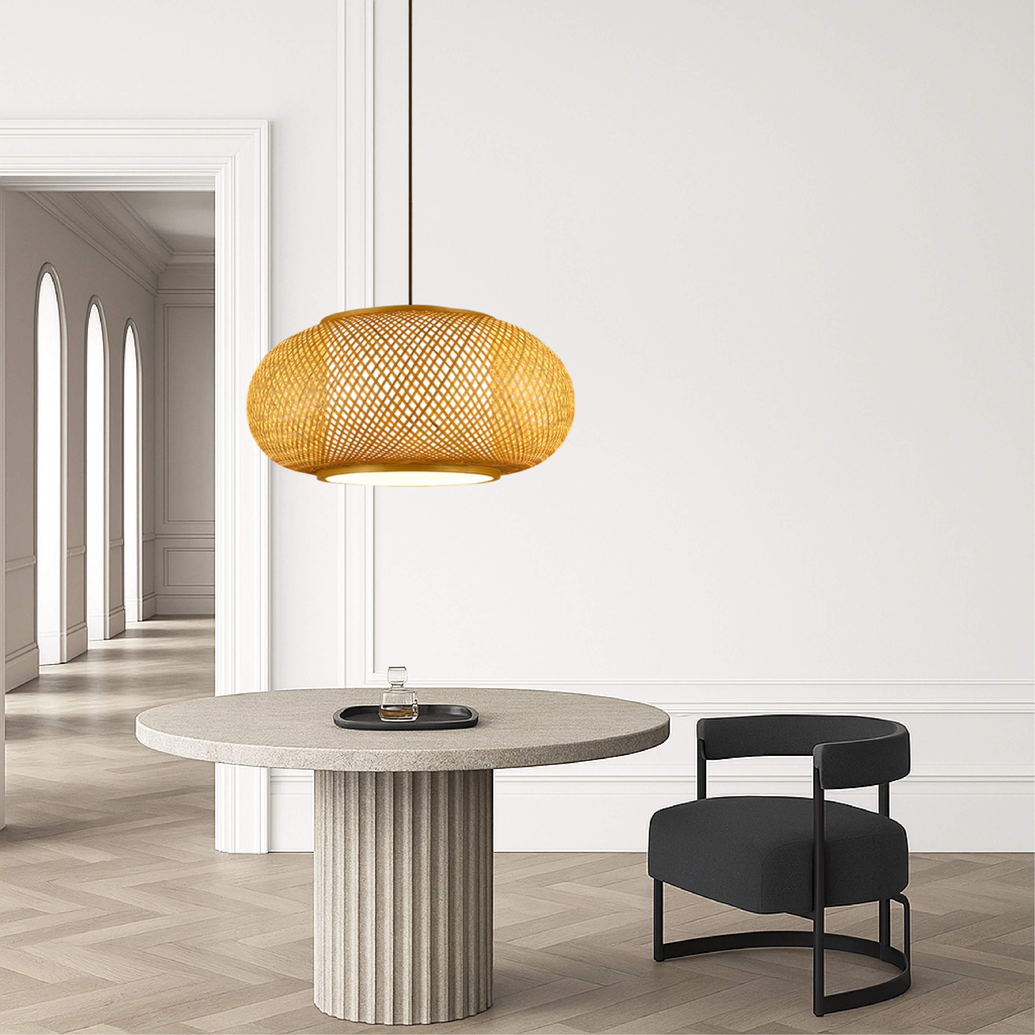 Lampe suspendue en bambou Hansens