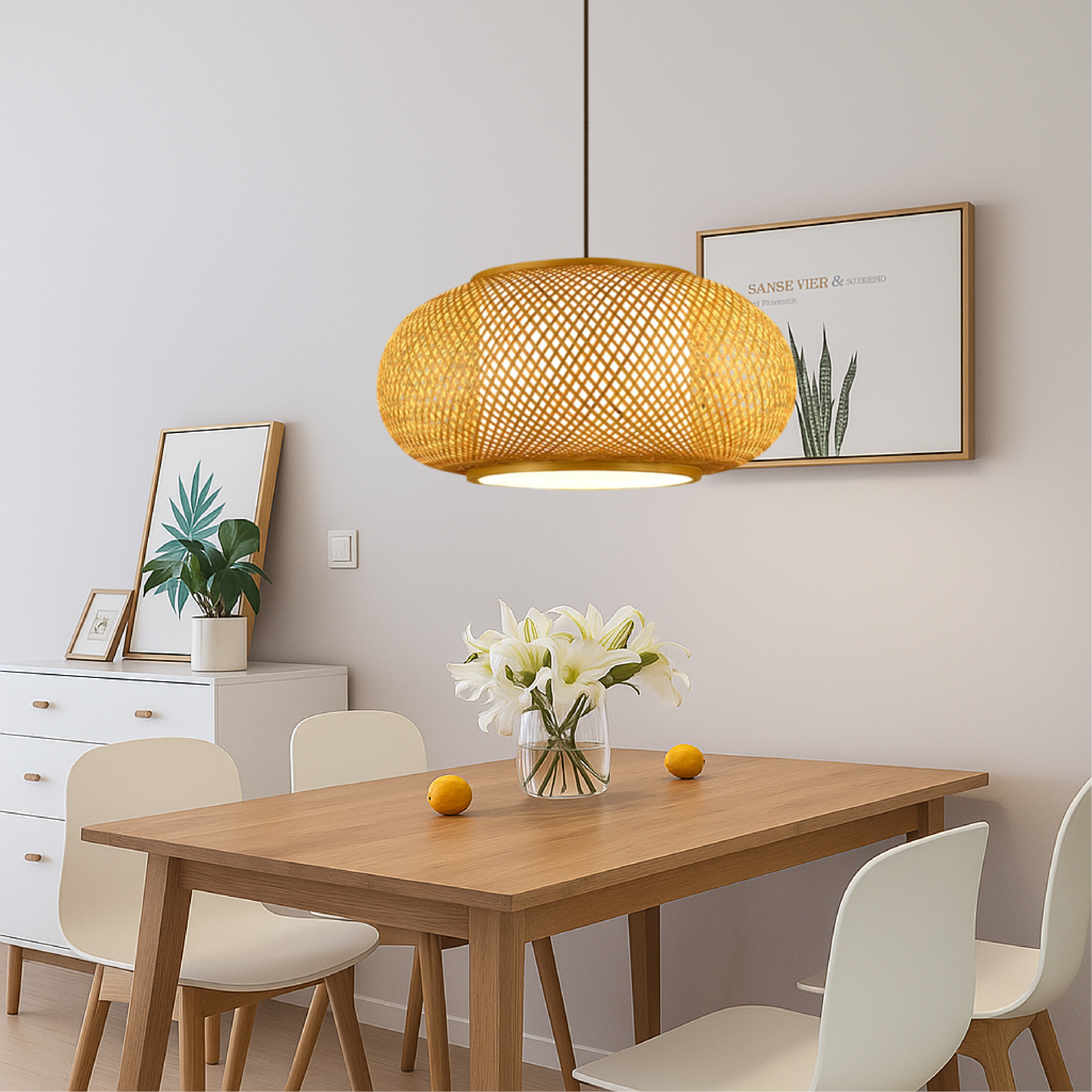 Lampe suspendue en bambou Hansens