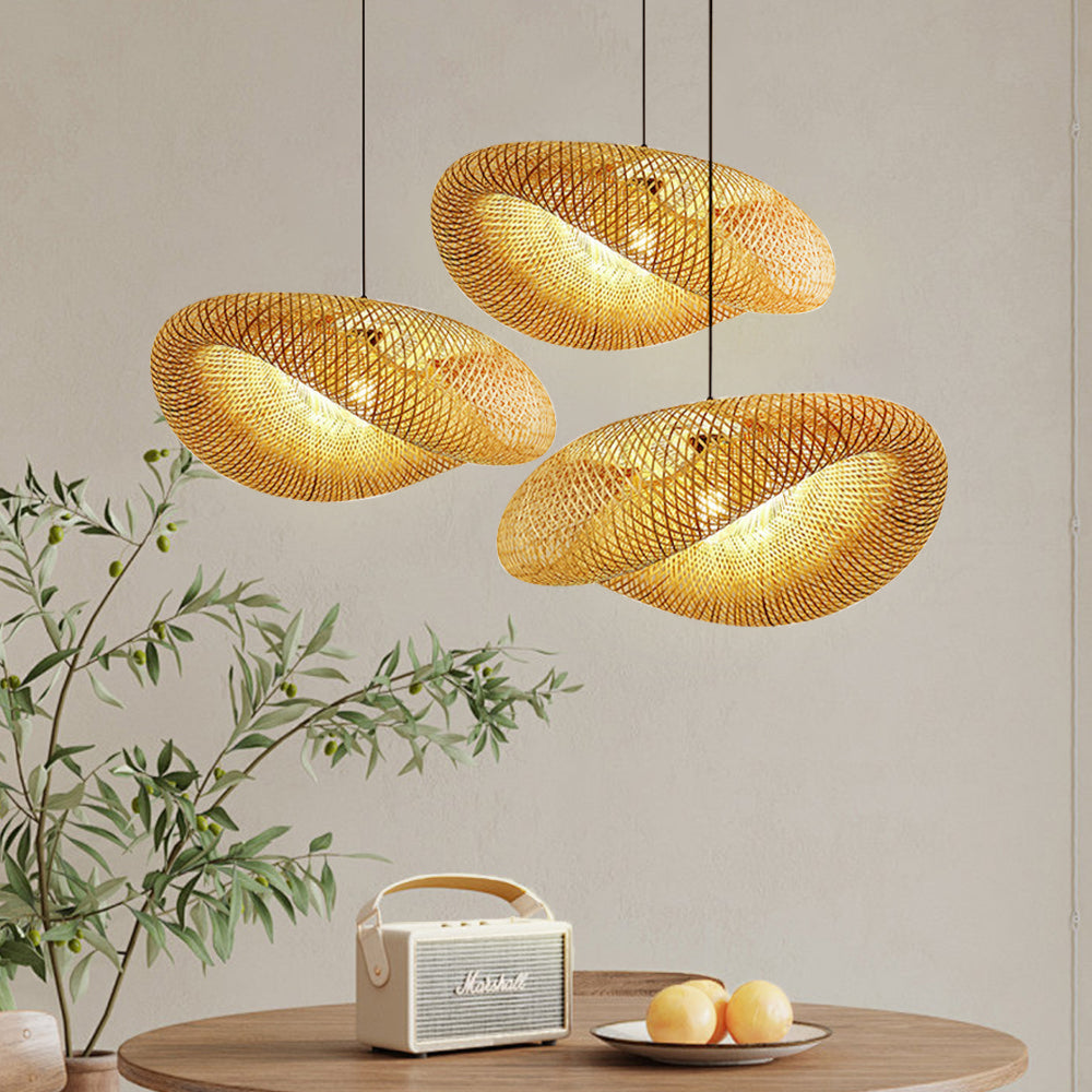 Lampe pendante en bambou