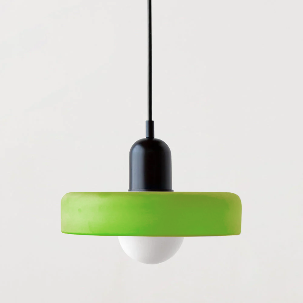 Lampe pendante Bauhaus en verre coloré