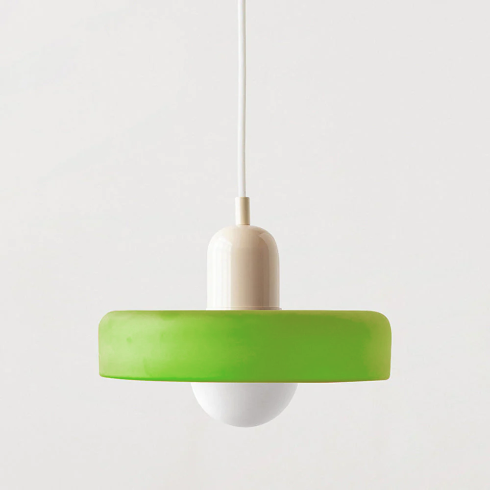 Lampe pendante Bauhaus en verre coloré