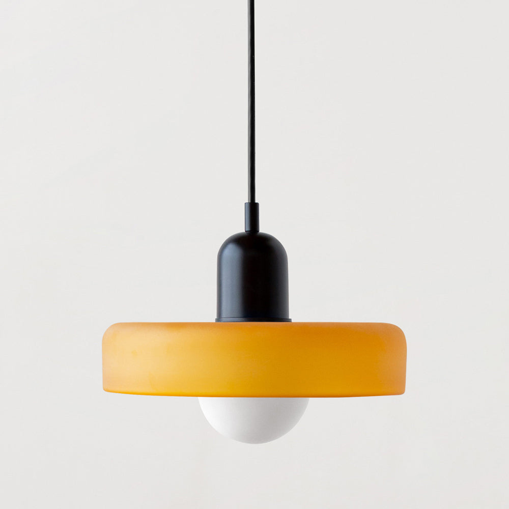 Lampe pendante Bauhaus en verre coloré