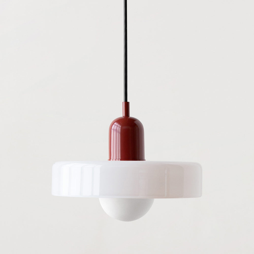 Lampe pendante Bauhaus en verre coloré