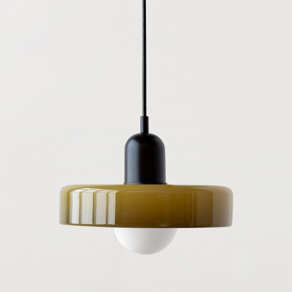 Lampe pendante Bauhaus en verre coloré