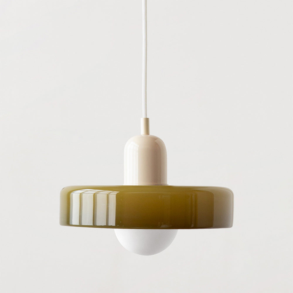 Lampe pendante Bauhaus en verre coloré