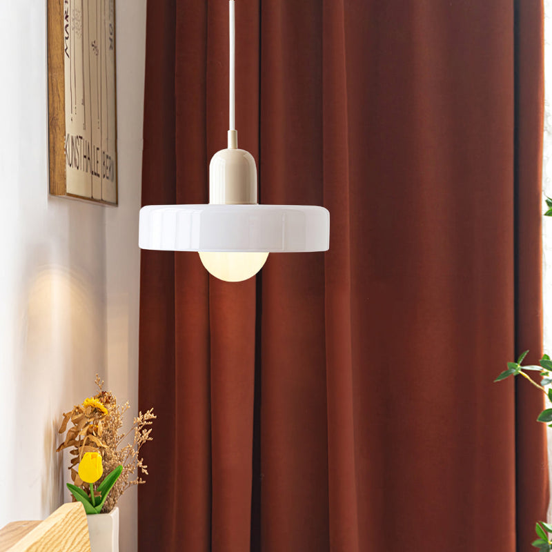 Lampe pendante Bauhaus en verre coloré